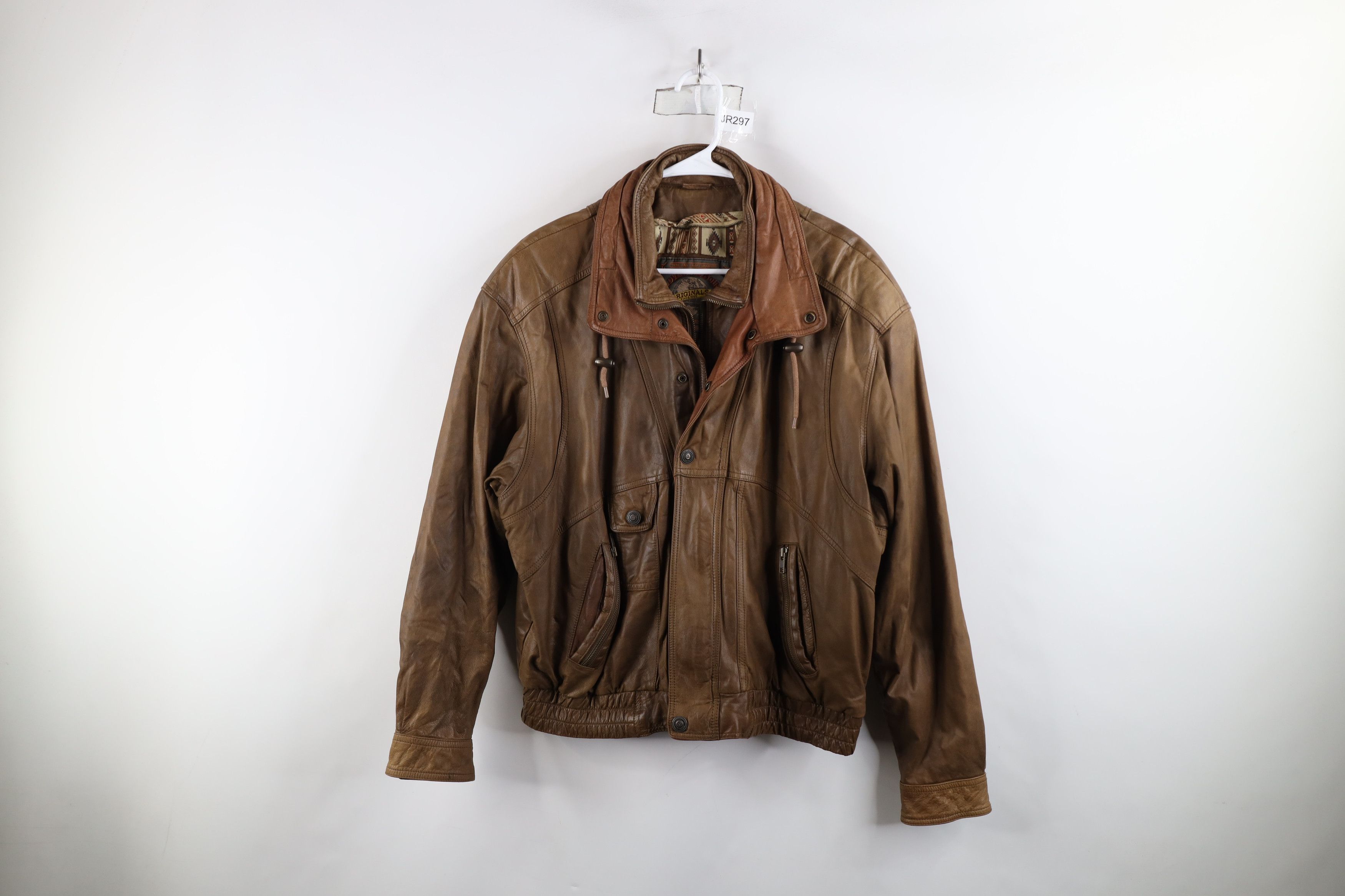 Vintage Vintage 90s Streetwear Leather Flight Bomber Jacket Brown Size US L / EU 52-54 / 3 - 1 Thumbnail