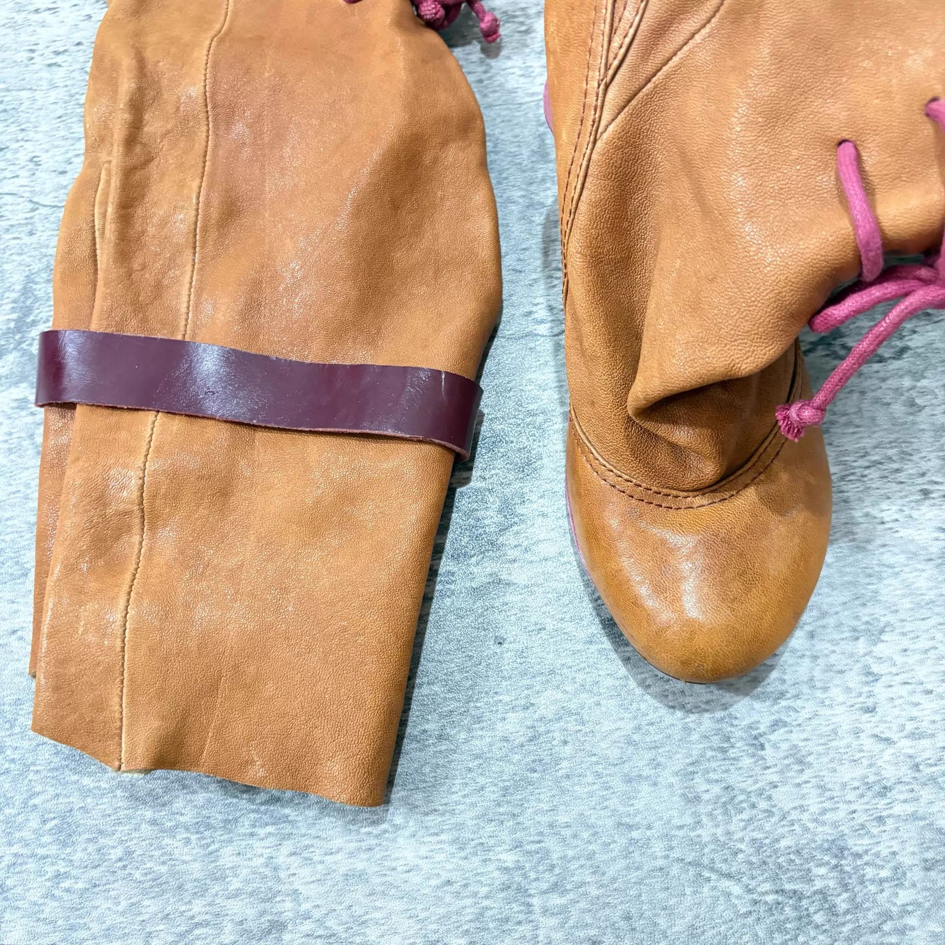 Other Irregular Choice Vtg Asymmetric Chunky Buckle Slouch Boot 37 Size US 6.5 / IT 36.5 - 4 Thumbnail
