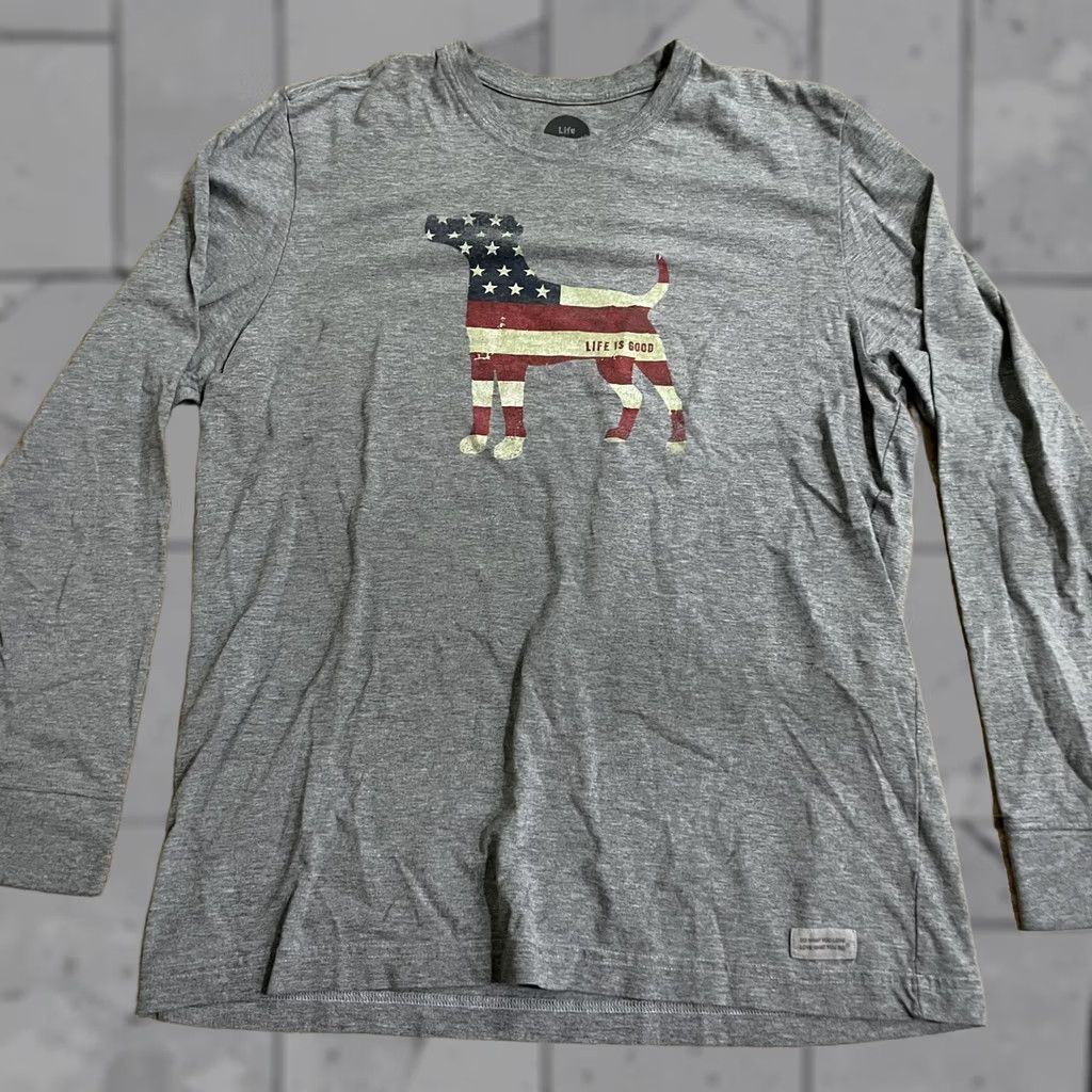 Life is Good Life is Good Crusher Tee Shirt Mens Size L Long Sleeve Gray Graphic Crusher Tee Size US L / EU 52-54 / 3 - 1 Thumbnail