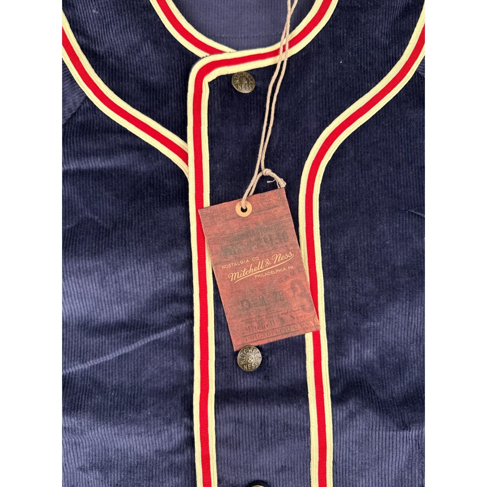 Mitchell & Ness VINTAGE Mitchell & Ness x Fred Segal Baseball Jersey Men Medium Blue Corduroy LA #61 NEW Size US M / EU 48-50 / 2 - 7 Thumbnail