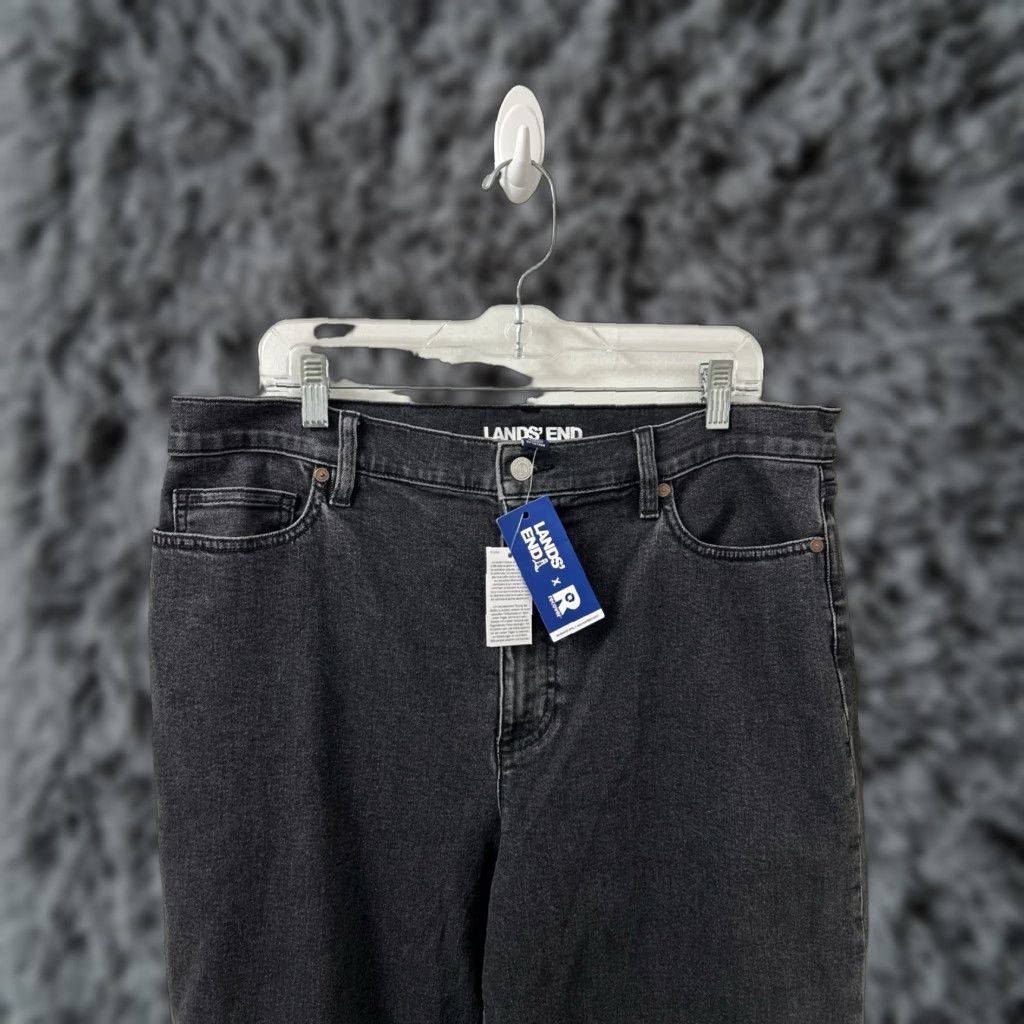 Lands' End Lands End Jeans Womens 36x33 Gray Wide-Leg 5-Pocket Denim NWT Regular Inseam 33 Cotton Spandex Charcoal Wash Pockets Logo Vintage: No ✓ Size 25" / US 0 / IT 36 - 1 Thumbnail
