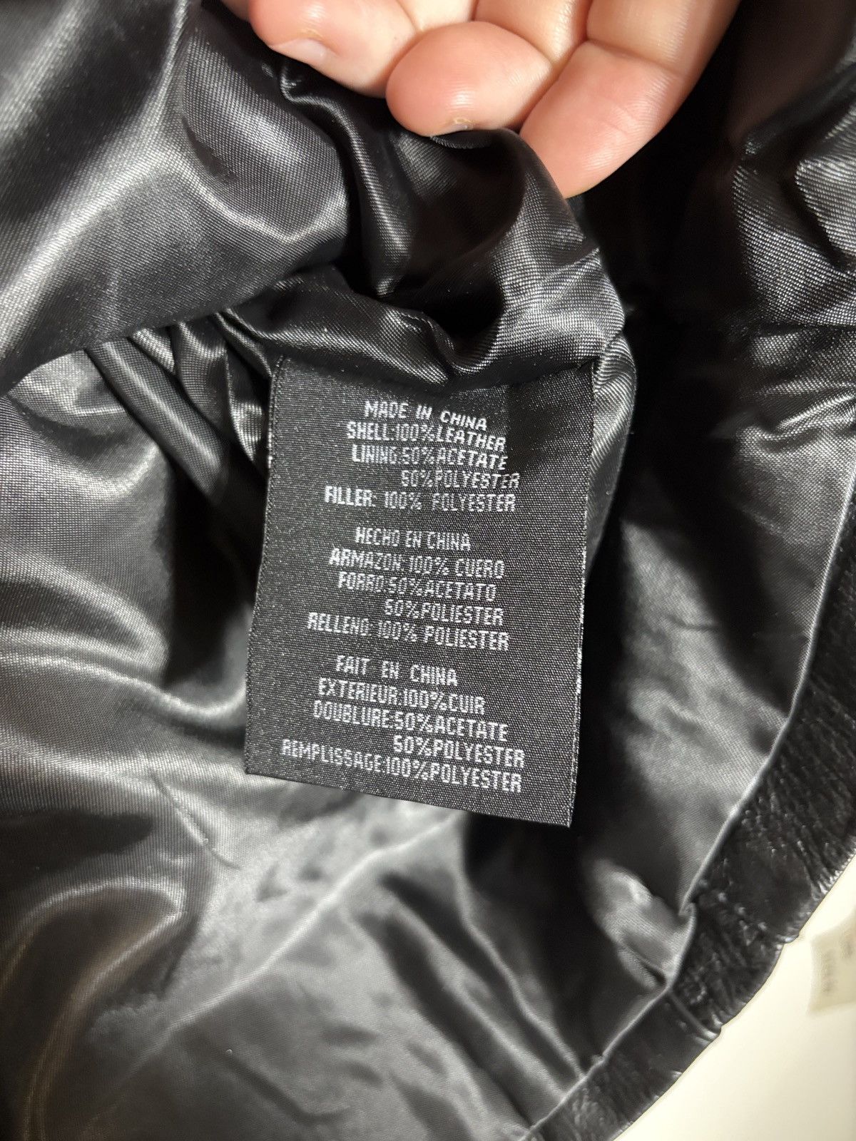 Vintage VTG KC Collections Cropped Leather Bomber Jacket Moto Biker Size L / US 10 / IT 46 - 4 Thumbnail