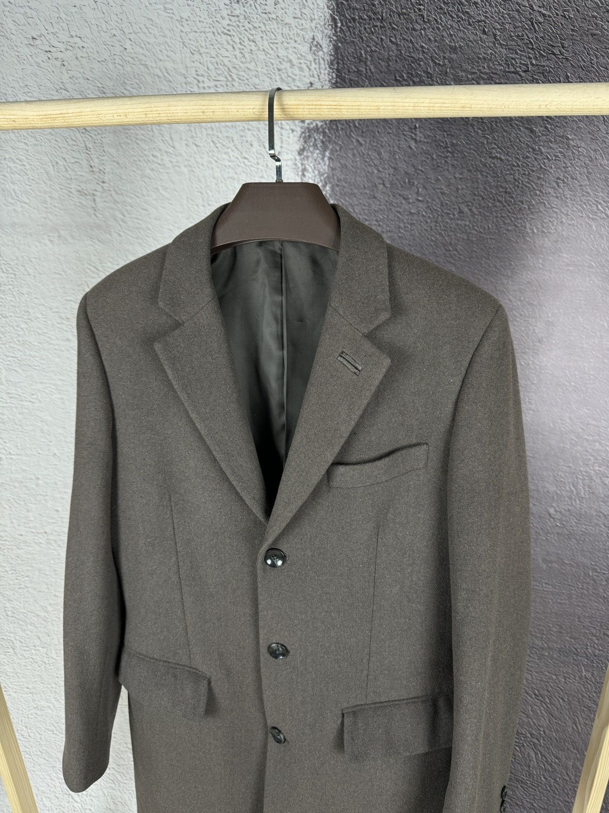 Chevignon CHEVIGNON Coat Men's LARGE Wool Blend Mid Length Brown Grey Size US L / EU 52-54 / 3 - 6 Thumbnail