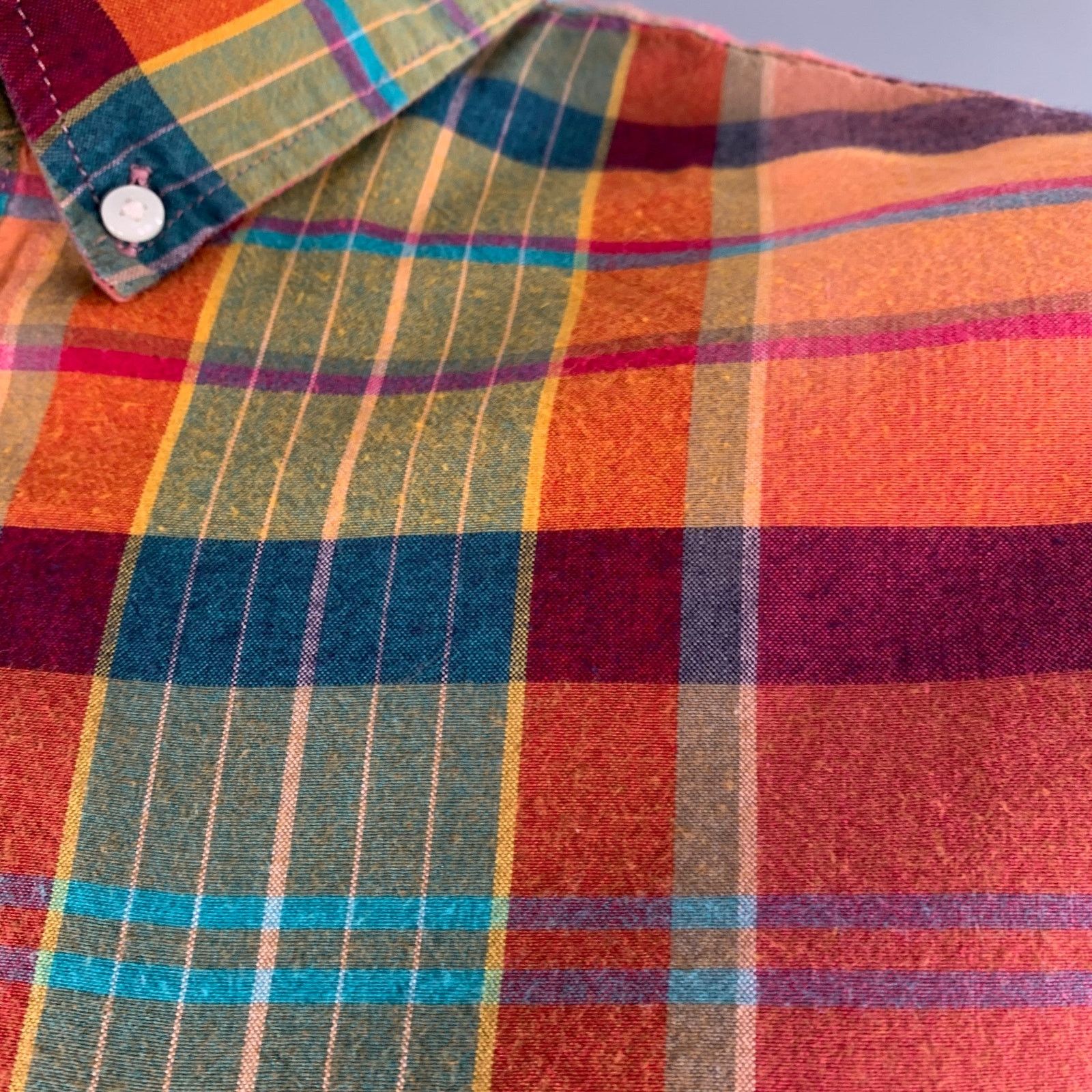J.Crew Size L Multi Color Cotton Madras Classic Short Sleeve Shirt Size US L / EU 52-54 / 3 - 6 Thumbnail