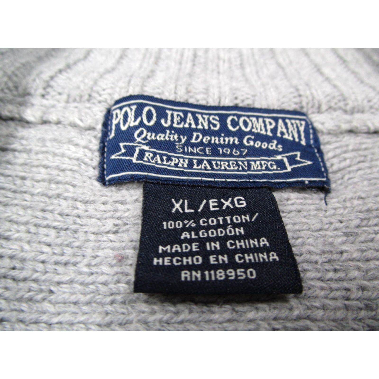 Polo Ralph Lauren VINTAGE Polo Ralph Lauren Sweater Mens XL Gray 1/4 Zip Pullover Knit All Seasons Casual Fashion Size US XL / EU 56 / 4 - 3 Thumbnail