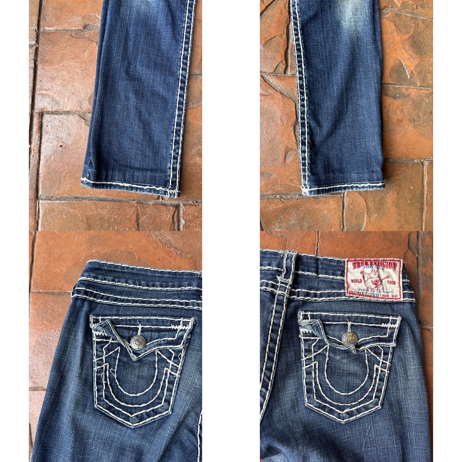 True Religion Vintage True Religion Billy Super T Jeans Womens 29 Distressed 5-Pocket Denim Blue USA Jeans Size 29" - 8 Thumbnail