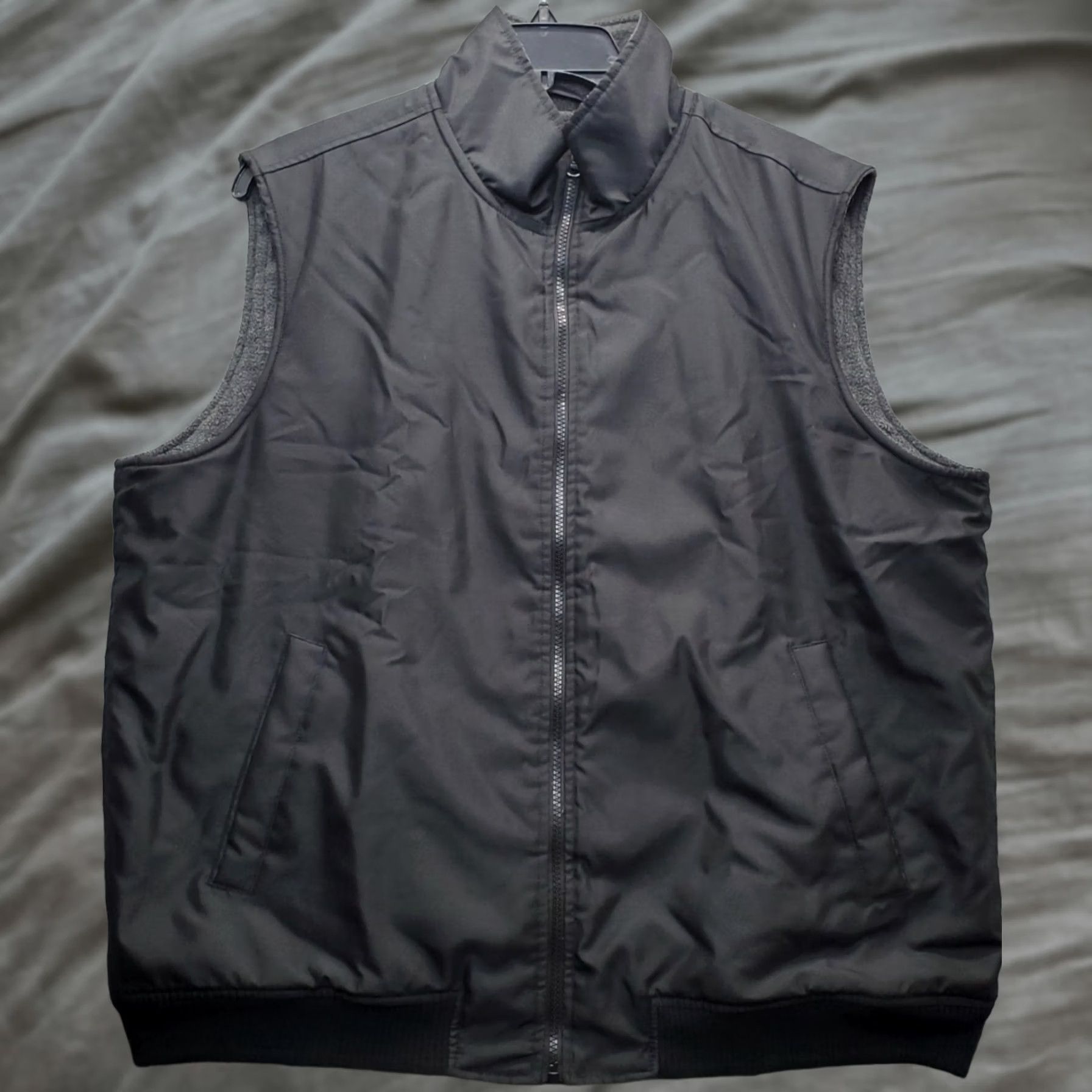 Chaps Chaps Vest Mens XL Black Fleece Lined Sleeveless Stand-Up Collar Pockets Zip Up Jacket/Coat Short Length Size US XL / EU 56 / 4 - 1 Thumbnail
