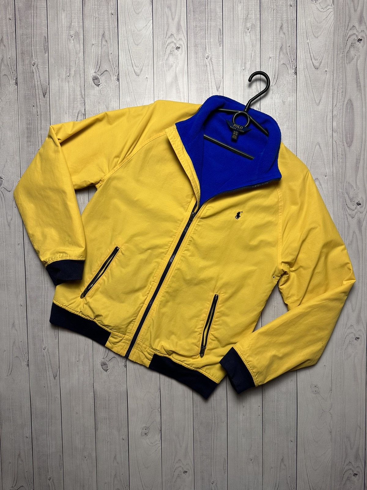 Vintage polo Ralph Lauren fleece jacket yellow logo size S