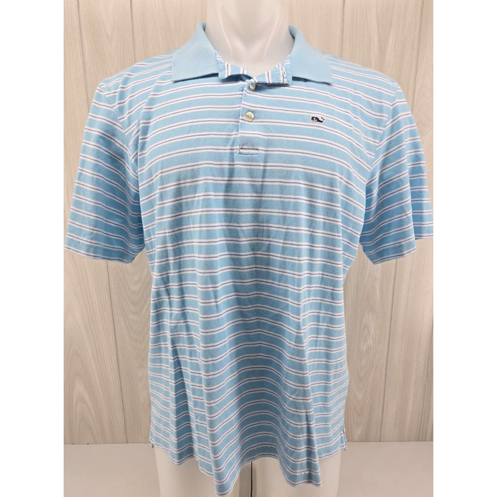 Vineyard Vines Vineyard Vines Polo Shirt Mens Size Large Blue White Striped Cotton Size US L / EU 52-54 / 3 - 2 Thumbnail