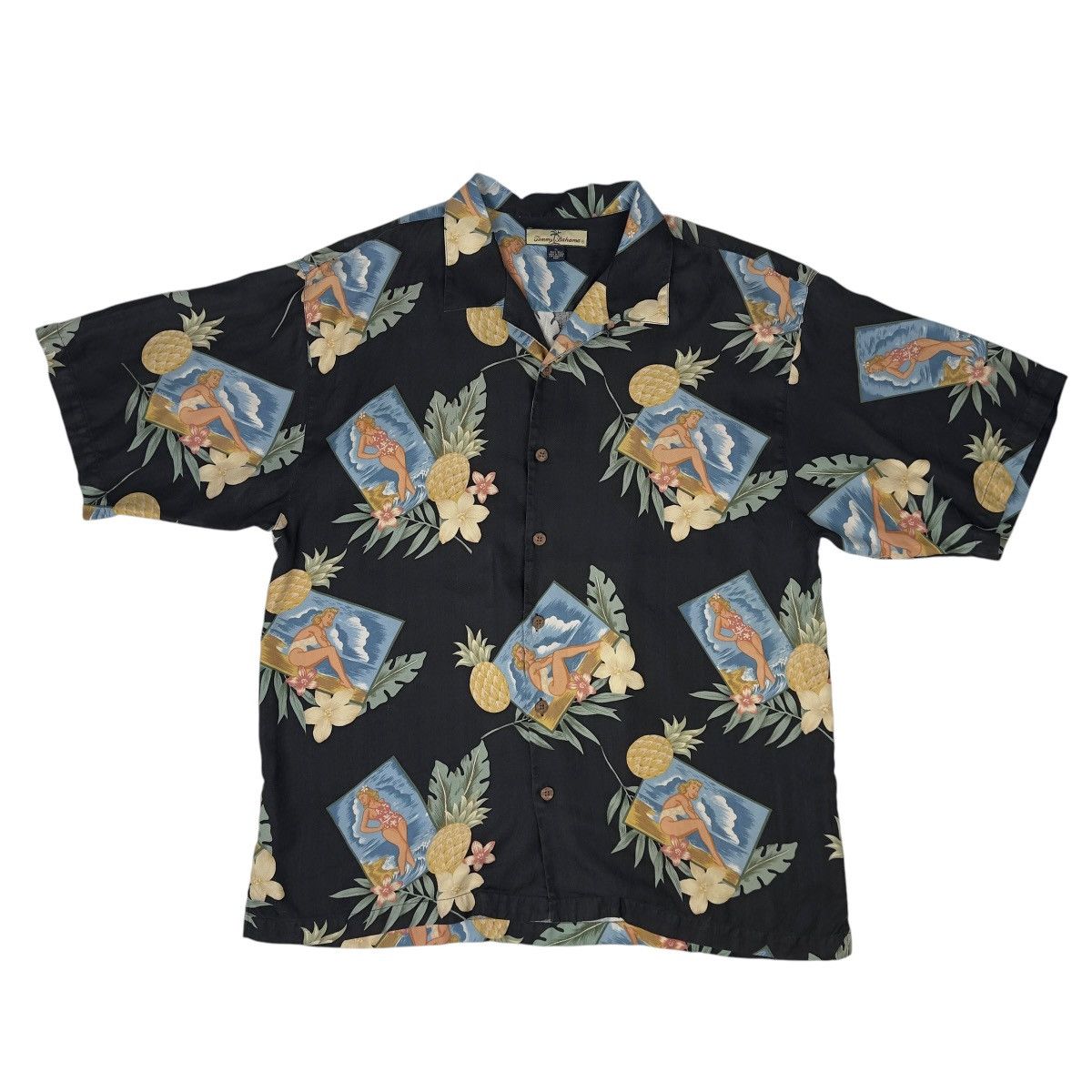 Tommy Bahama Tommy Bahama Hawaiian Silk Shirt Short Sleeve Surfer Girl Size US XL / EU 56 / 4 - 1 Thumbnail