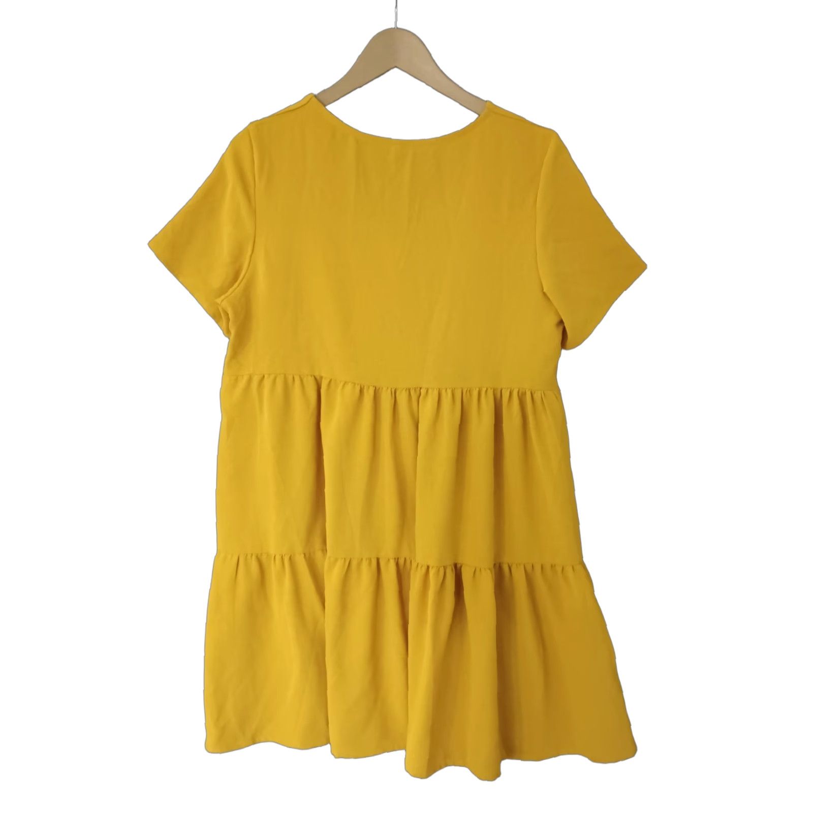 Vintage VINTAGE Solid Mustard Yellow Women’s V-Neck Ariel Tiered M Dress Dress Vintage Size M / US 6-8 / IT 42-44 - 1 Thumbnail