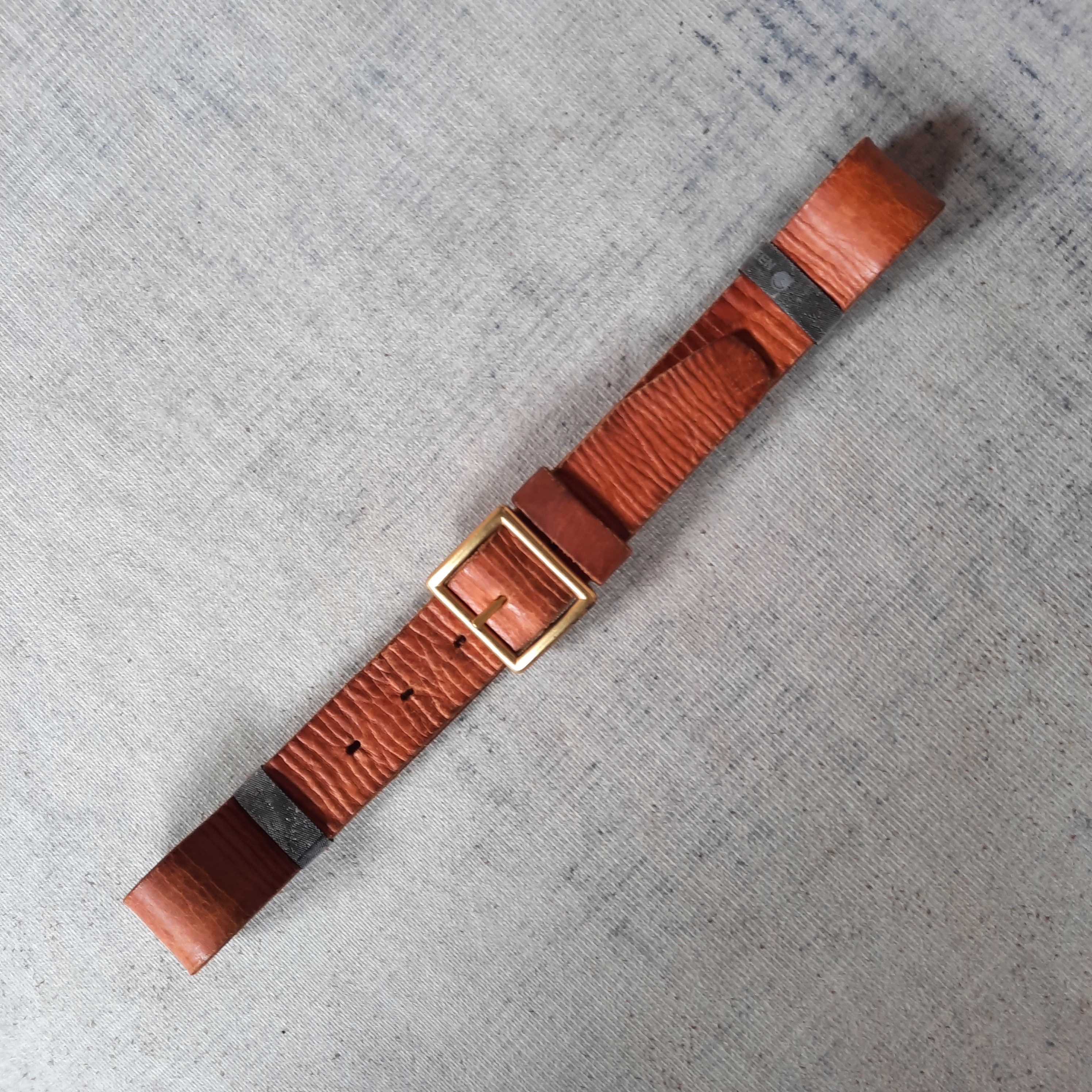 Japanese Brand ⚒️ Solid brass garrison handcraft leather belt Size ONE SIZE - 8 Thumbnail