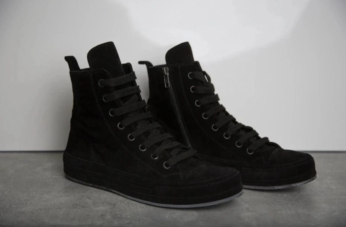 Ann Demeulemeester Ann Demeulemeester AW13 Suede High Tops in black Size US 8 / EU 41 - 1 Thumbnail