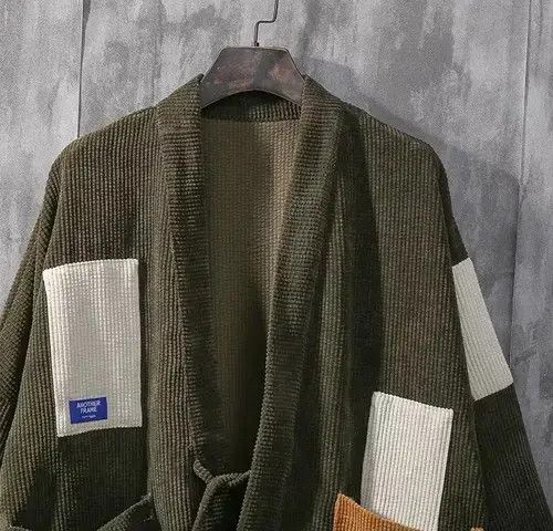 Other Army green patchwork corduroy kimono cardigan jacket Size US XL / EU 56 / 4 - 2 Thumbnail