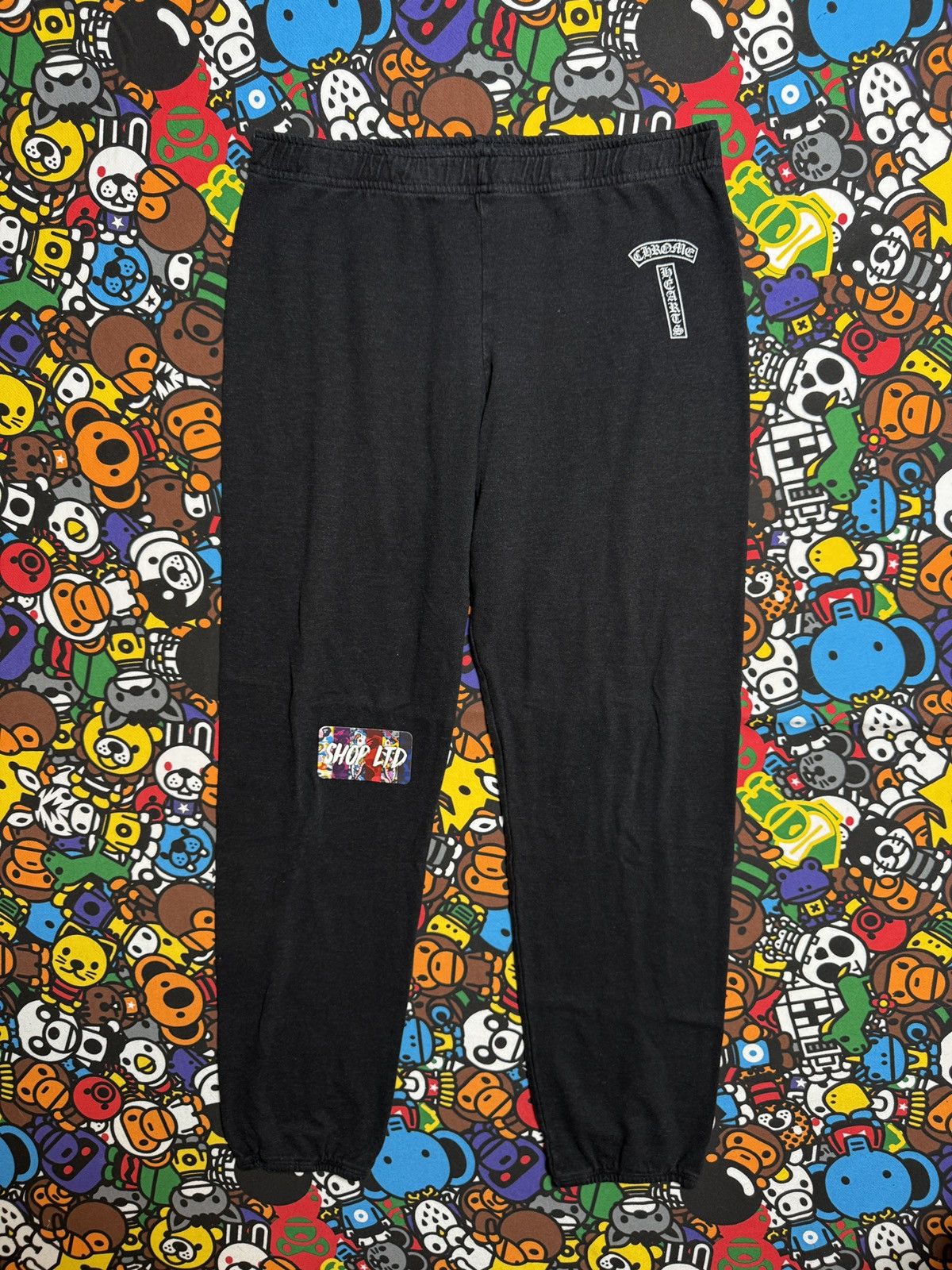 Chrome Hearts Chrome Hearts Black T Bar Logo Sweatpants Size US 30 / EU 46 - 1 Thumbnail
