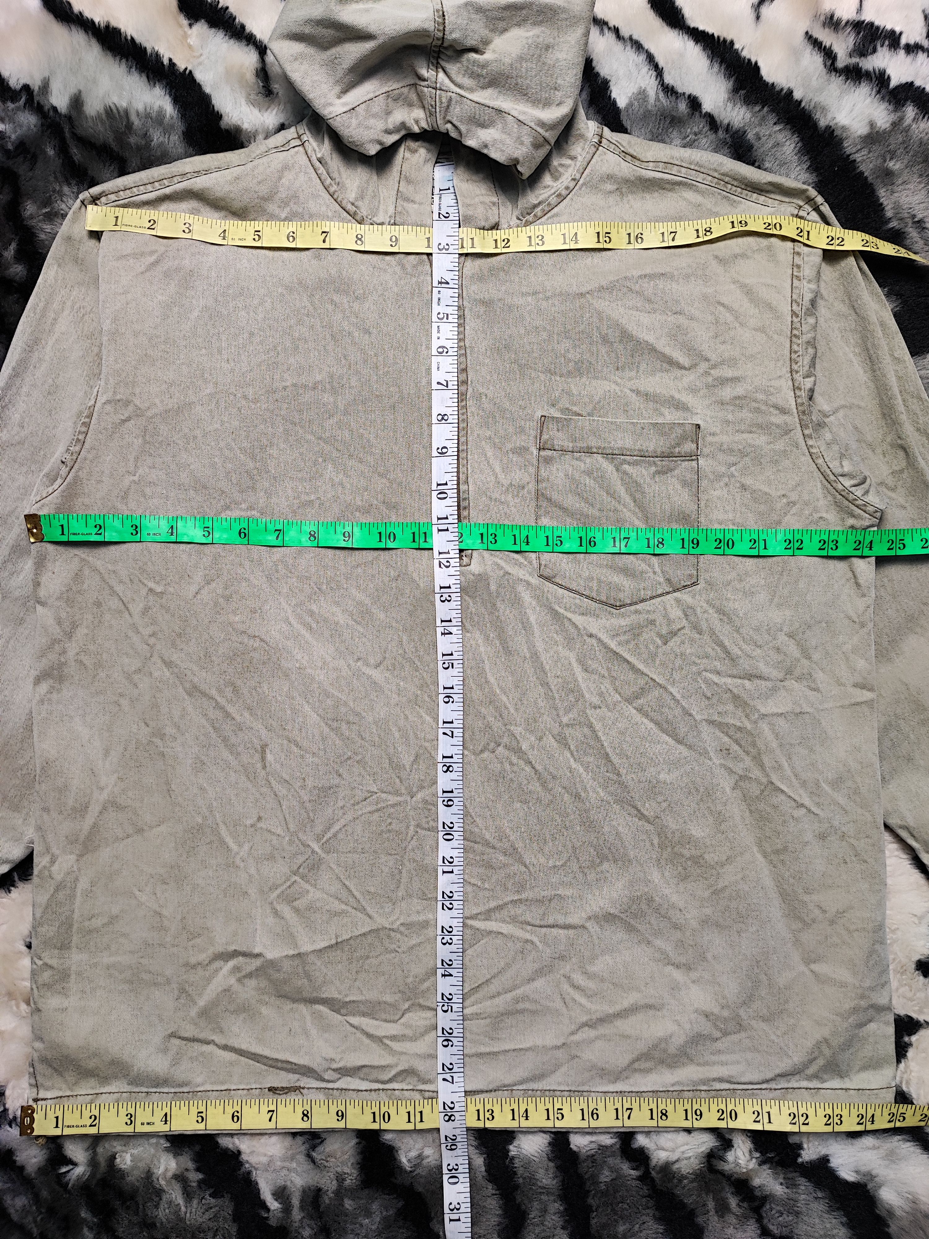 Vintage PRACT STUDION HALF ZIPPER DENIM HOODIE Size US L / EU 52-54 / 3 - 9 Thumbnail