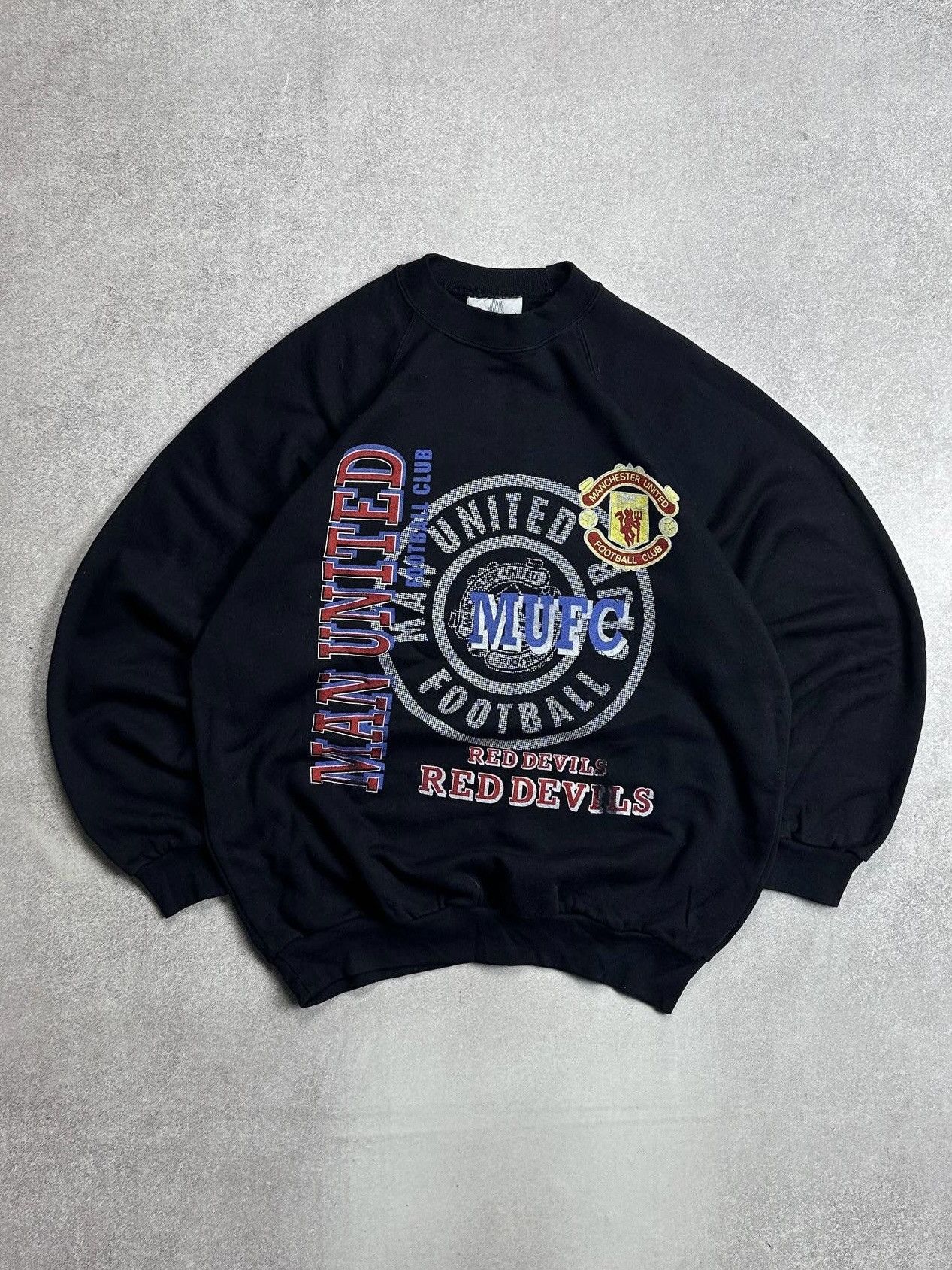 Vintage Vintage 90s Manchester United Red Devils Boxy Sweatshirt M Size US M / EU 48-50 / 2 - 1 Thumbnail