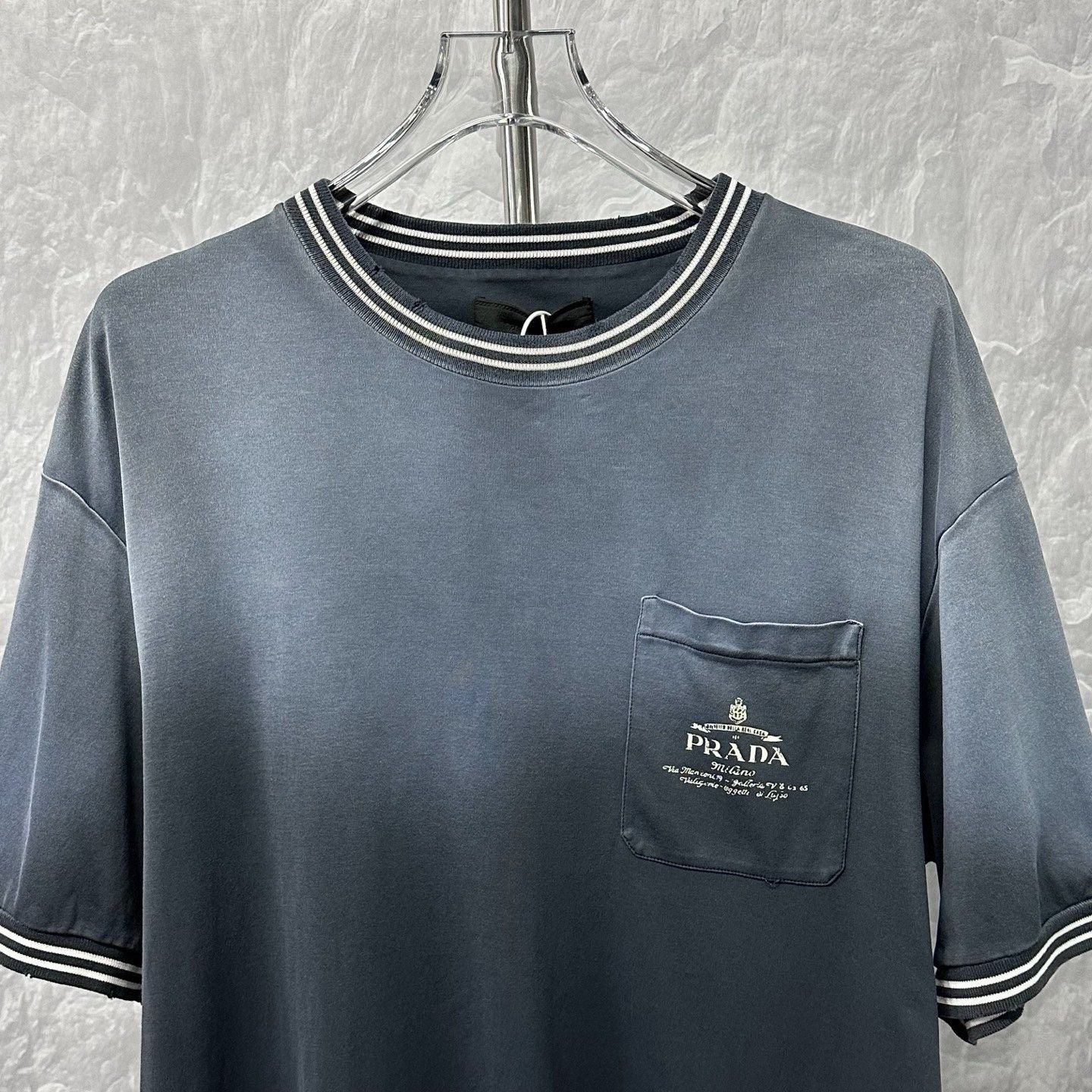 Prada Prada FW24 Distressed Stripe Pocket Print Short Sleeve Size US XXL / EU 58 / 5 - 2 Thumbnail