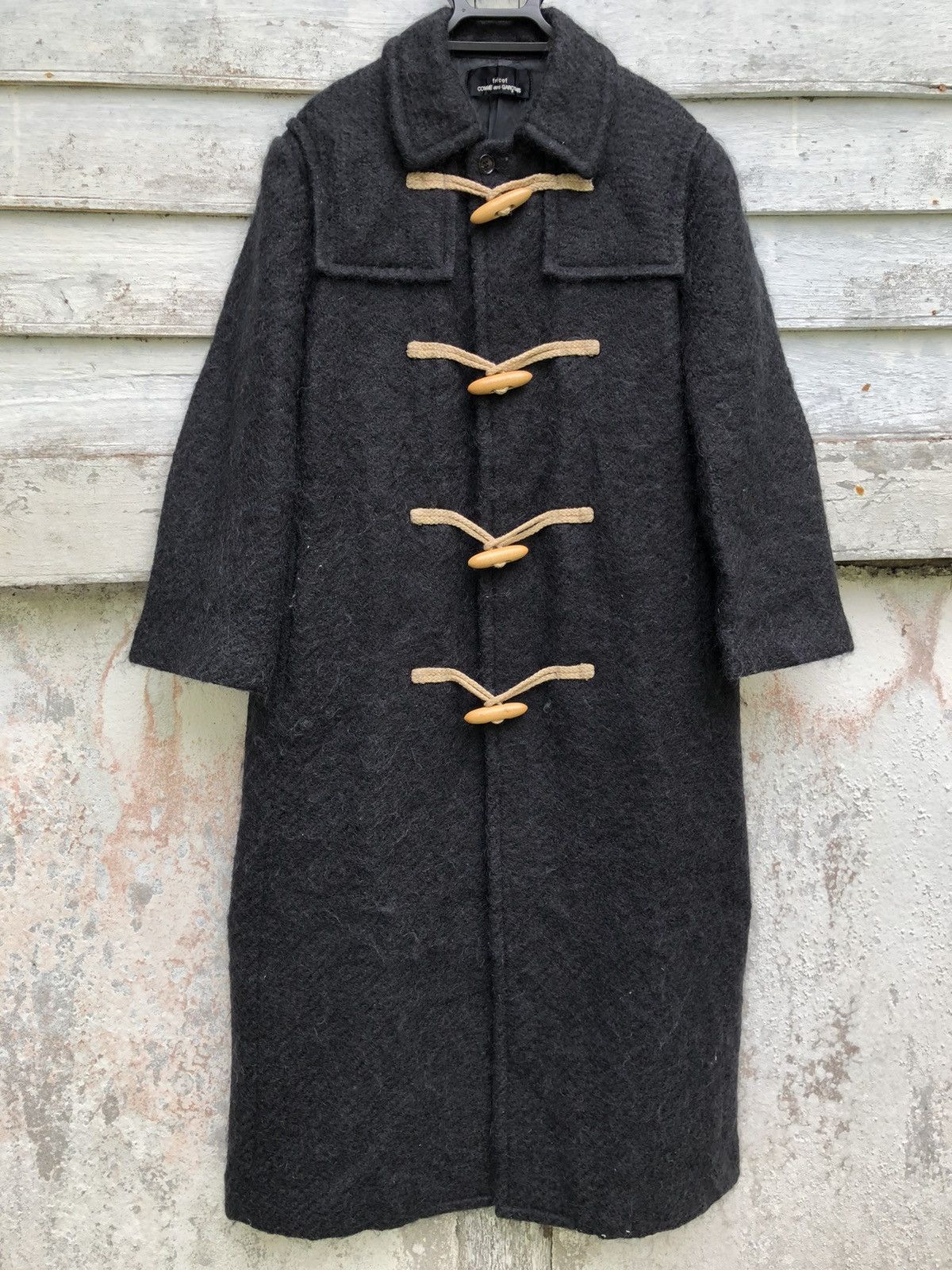 Vintage ARCHIVE AD 1997 COMME DES GARCON TRICOT MOHAIR DUFFLE COAT