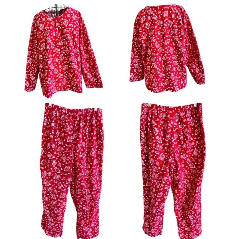 Other Vintage Jennifer Moore Christmas Pajamas Large Red 2 piece F Size 30" / US 8 / IT 44 - 7 Thumbnail