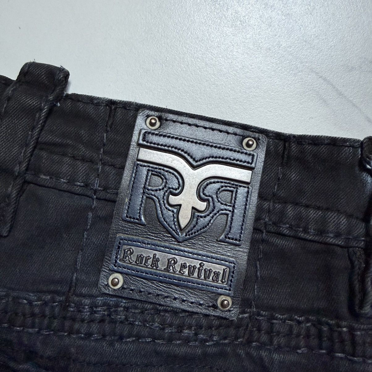 Rock Revival Rock Revival Granger Biker Black Jeans Size US 32 / EU 48 - 10 Thumbnail