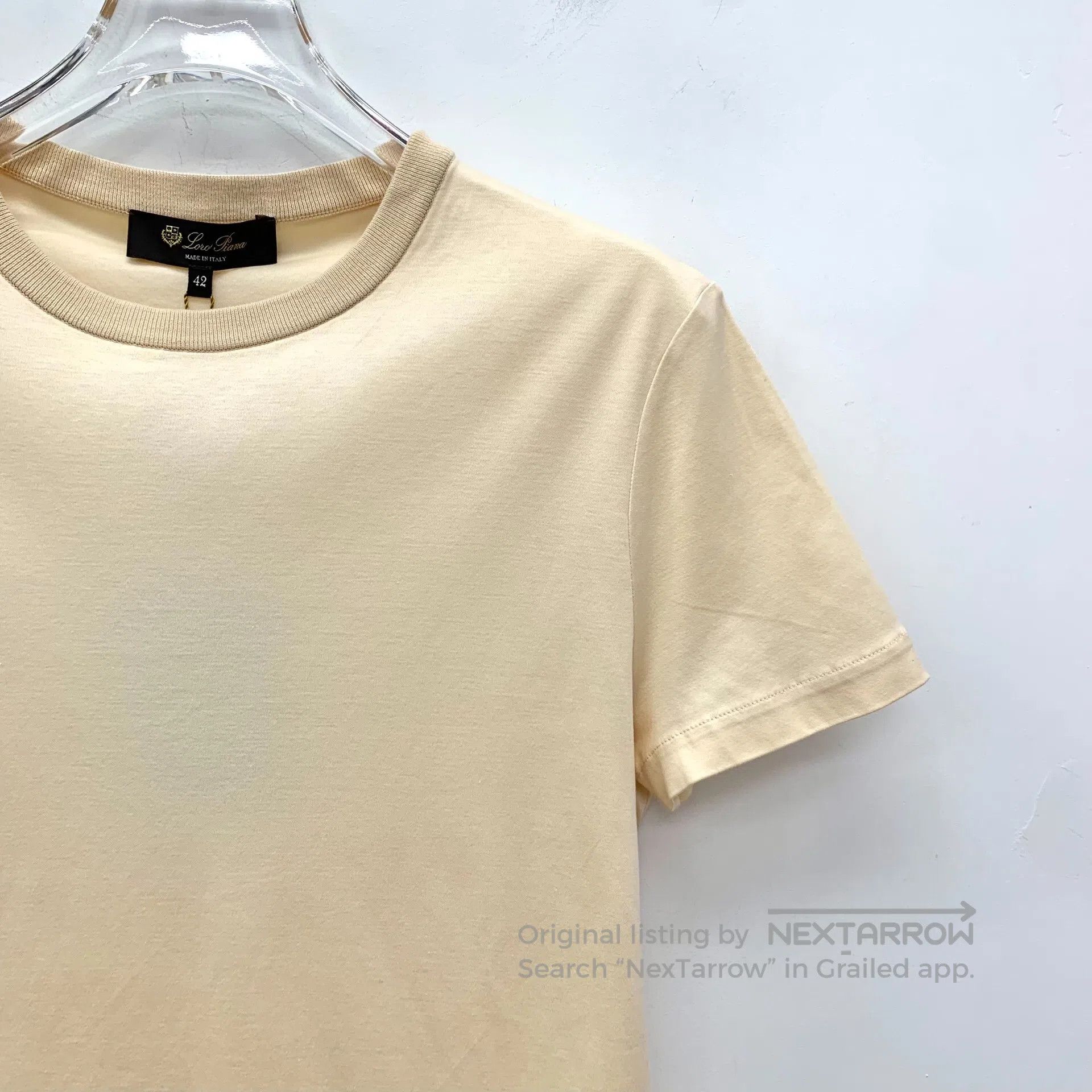 Loro Piana Loro Piana Light Yellow Logo Embroidered Cotton Short Slee Size US XS / EU 42 / 0 - 3 Thumbnail