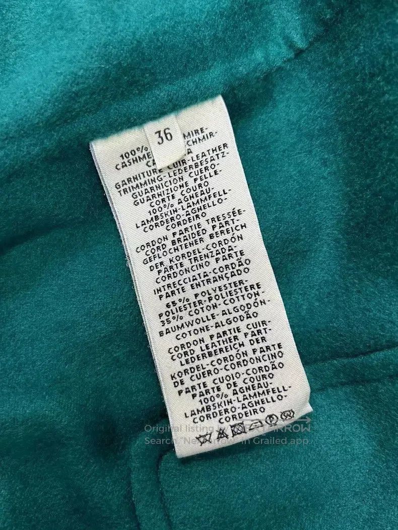 Hermes Hermes Black and green striped print cashmere coat Size XS / US 0-2 / IT 36-38 - 5 Thumbnail