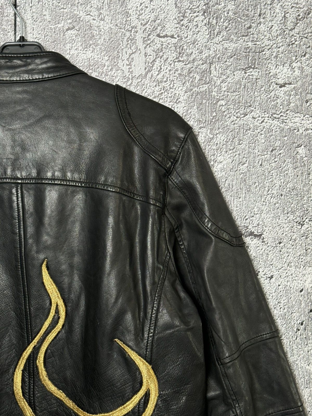 Wilsons Leather Vintage Wilsons Leather Black Biker Jacket Embroidered Flame Size US S / EU 44-46 / 1 - 5 Thumbnail