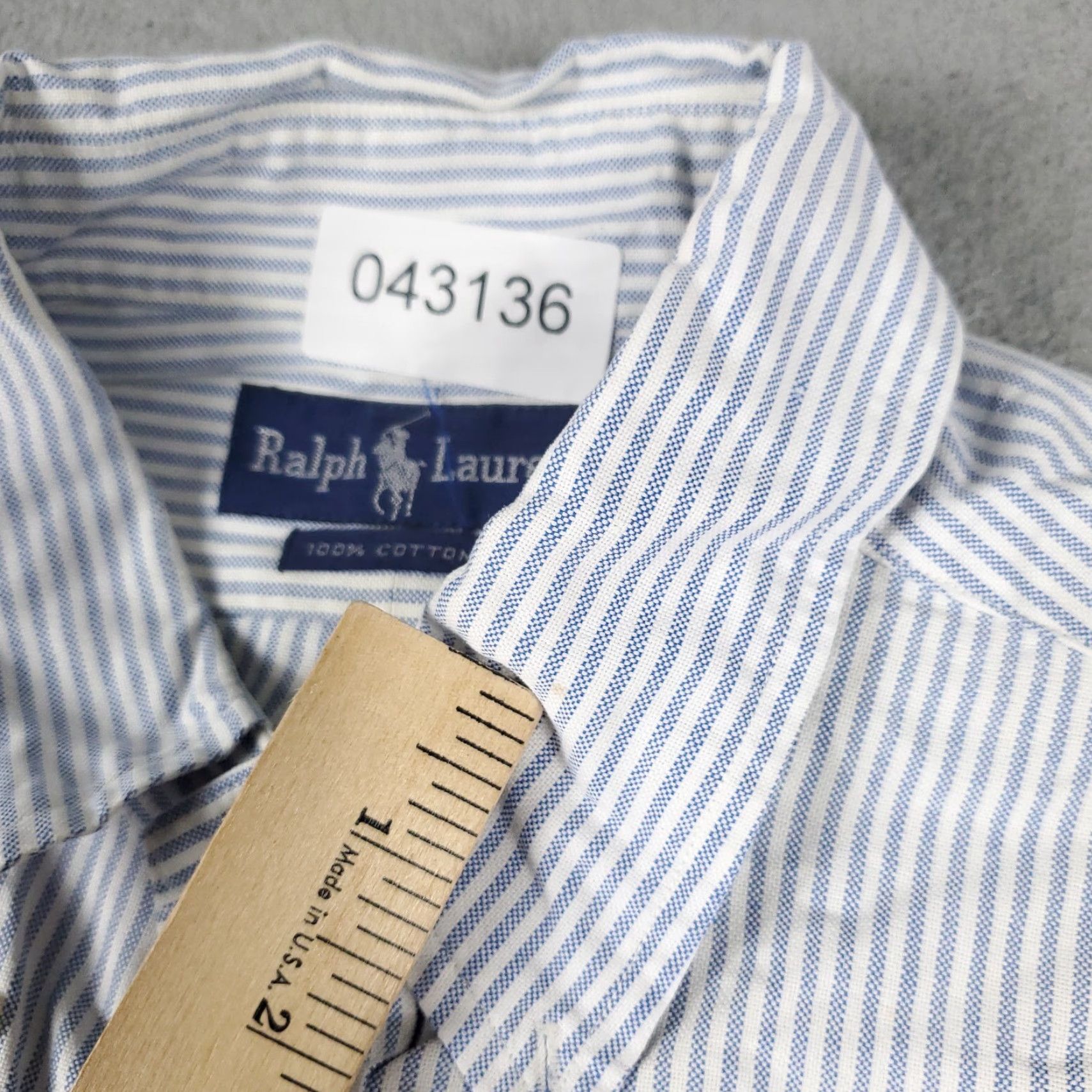 Ralph Lauren Ralph Lauren Shirt Mens 16.5 Blue Striped Dress Button Up Long Sleeve Size 42R - 4 Thumbnail
