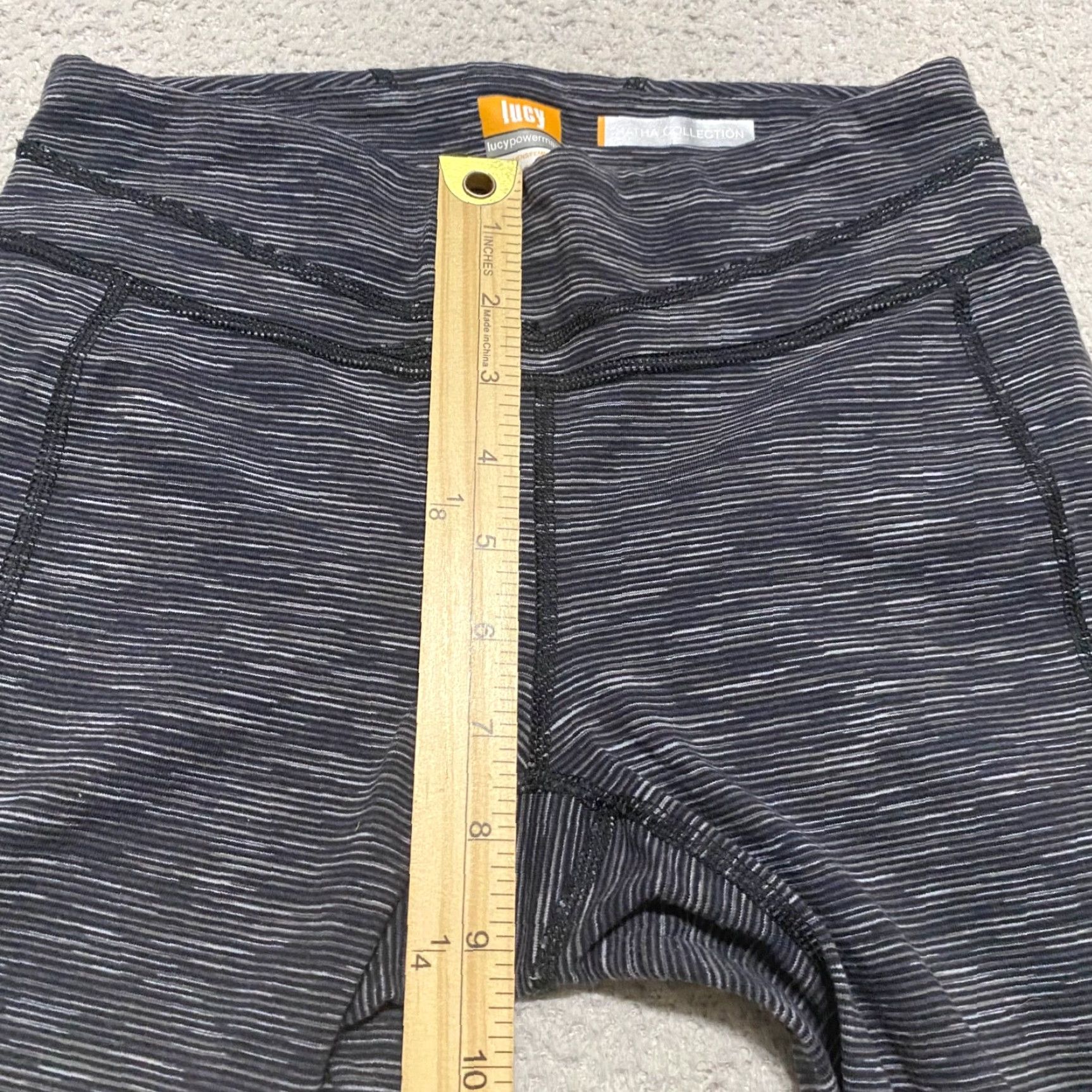 Vintage Lucy Leggings Shirt Womens Small Gray Striped Ankle Powermax Hatha Collection Sports Athleisure Size 28" / US 6 / IT 42 - 6 Thumbnail