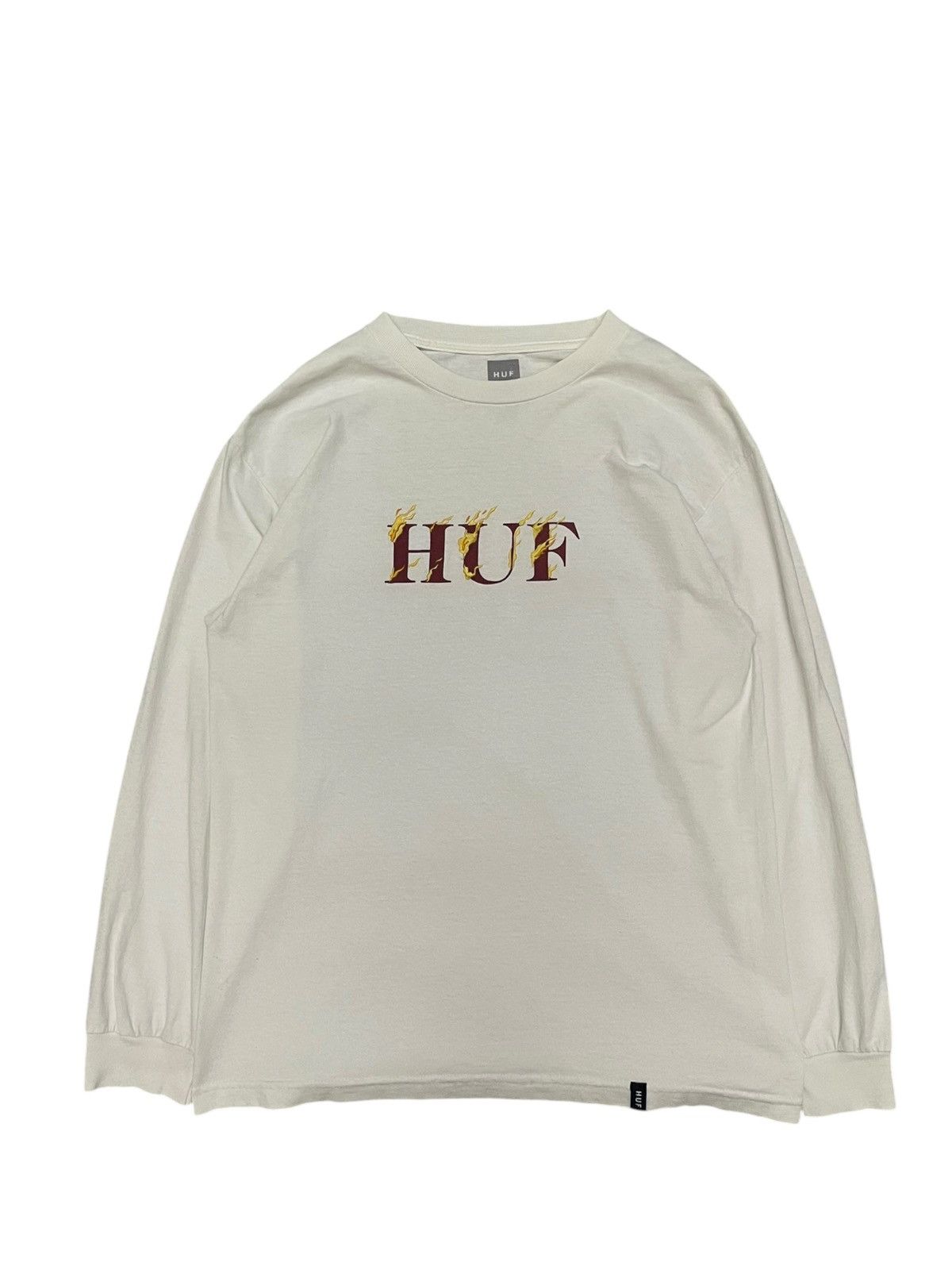 Huf HUF Worldwide Embroidered Flame Centre Logo Longsleeve Tee Size US M / EU 48-50 / 2 - 1 Thumbnail