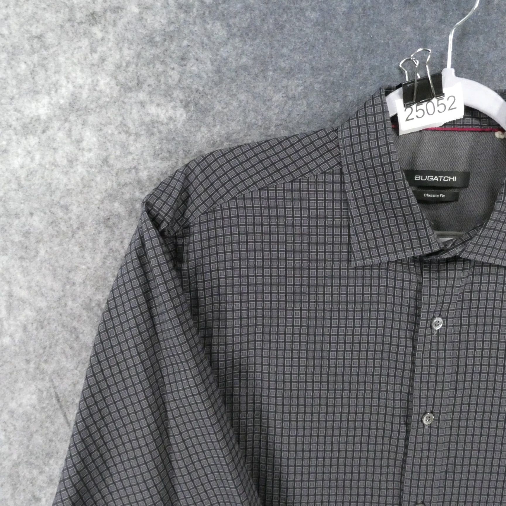 BUGATCHI Bugatchi Shirt Mens Large Classic Fit Long Sleeve Button Up Gray Plaid Size US L / EU 52-54 / 3 - 3 Thumbnail