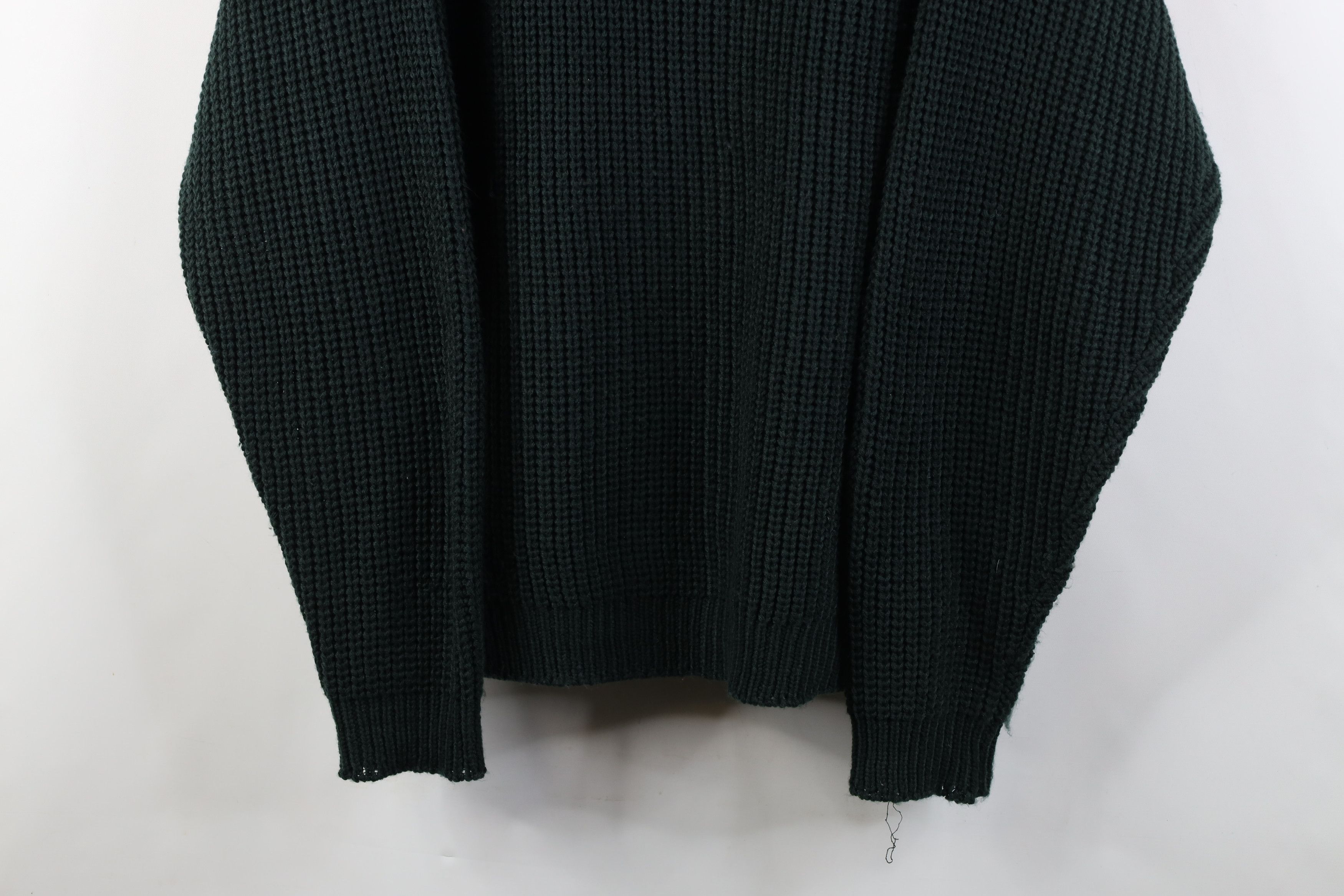 Vintage Vintage 90s Streetwear Ribbed Knit Sweater Dark Green Size US L / EU 52-54 / 3 - 3 Thumbnail