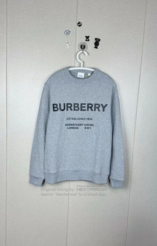 Burberry Burberry Men's Light Gray Cotton Sweatshirt. Size US XS / EU 42 / 0 - 1 Thumbnail