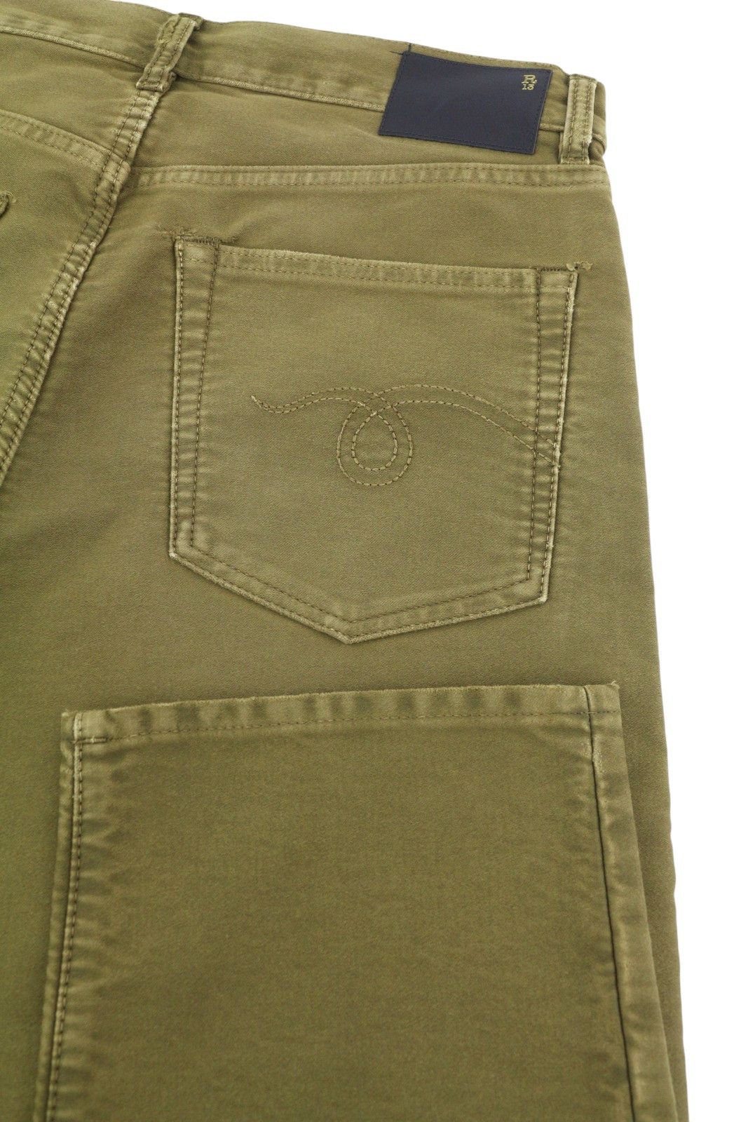 R13 BOYFRIEND 27 Olive Garment Dyed Moleskin Faded FW25 86612 Size 27" / US 4 / IT 40 - 5 Thumbnail