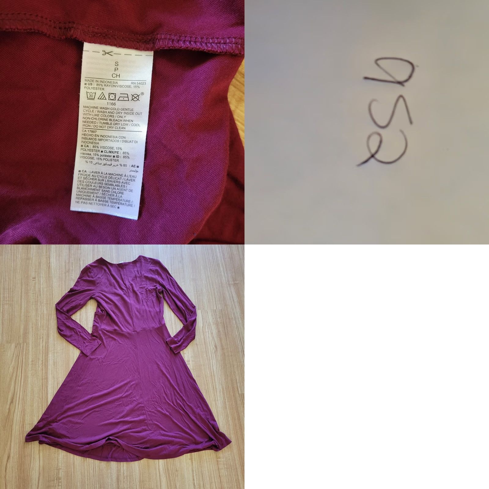 Old Navy Old Navy Dress Womens Size S Purple A Line Jersey V-Neck Casual Knee Length Size S / US 4 / IT 40 - 8 Thumbnail