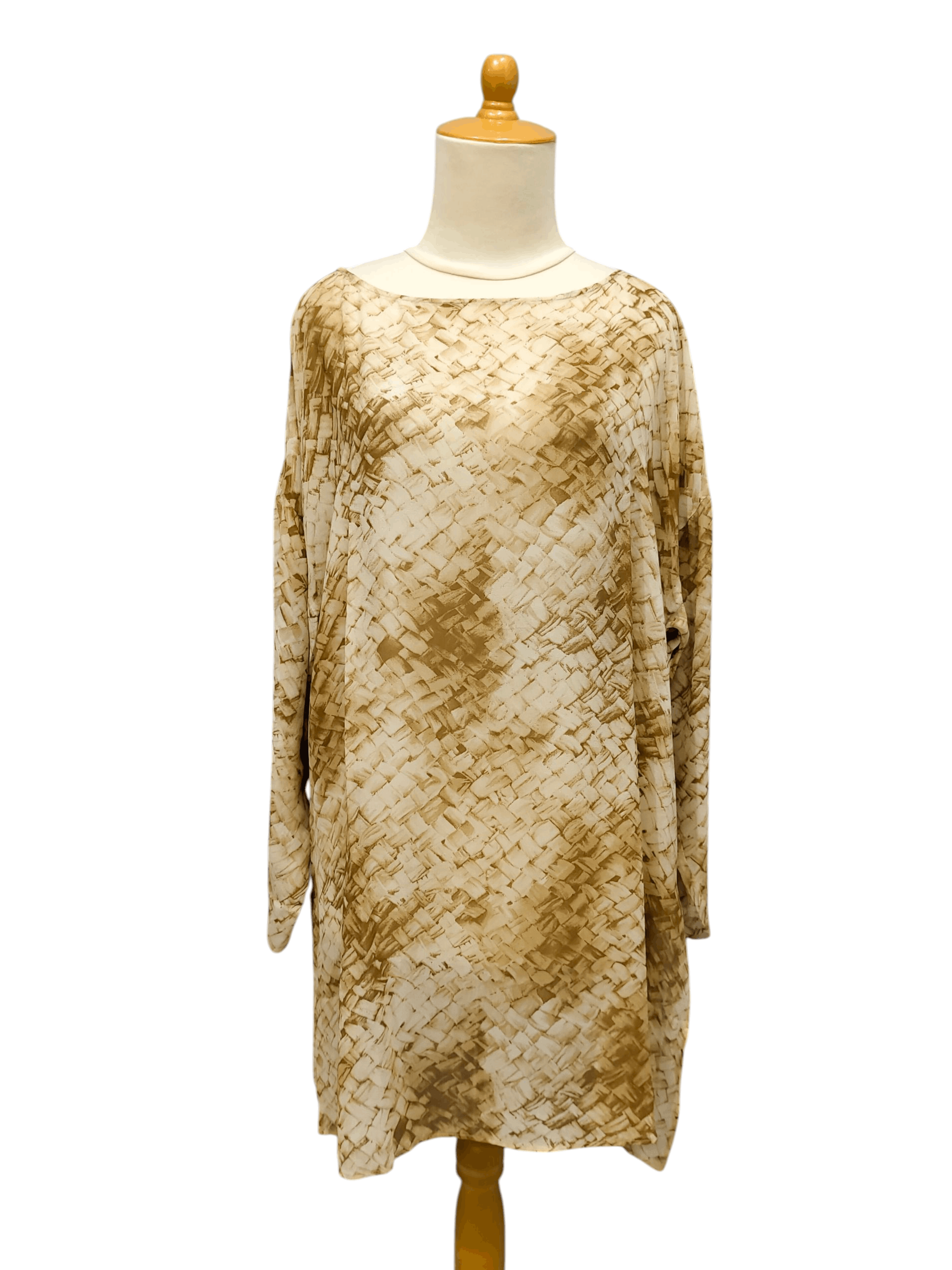 Bally 2000s Bally-Archive Abstract Graphic Dolman Slevee Silk Dres Size L / US 10 / IT 46 - 1 Thumbnail