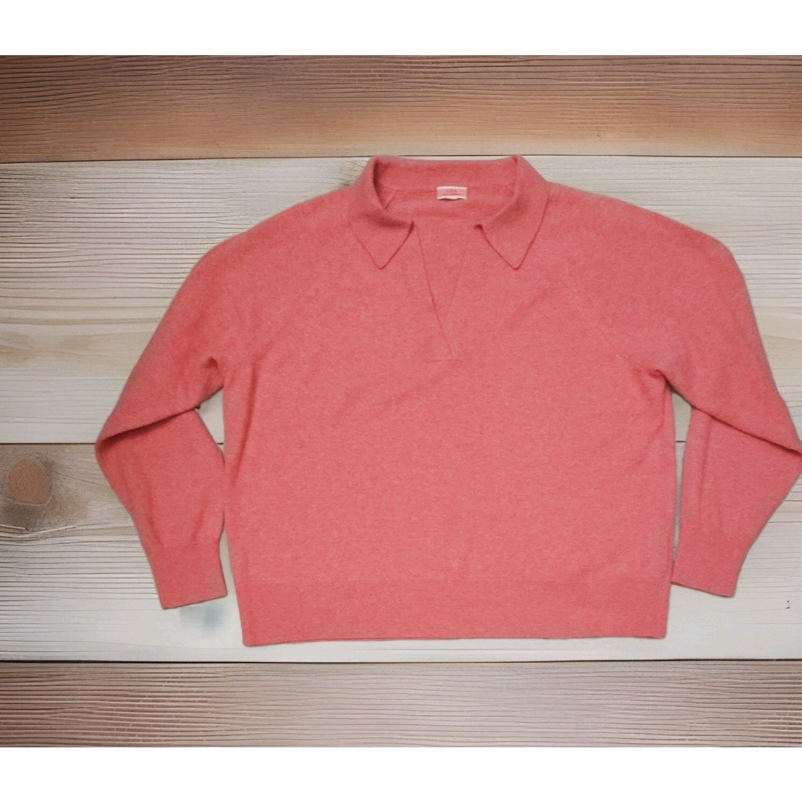 J.Crew J Crew Long Sleeve Collared V Neck Cashmere Sweatshirt Size XL / US 12-14 / IT 48-50 - 2 Thumbnail