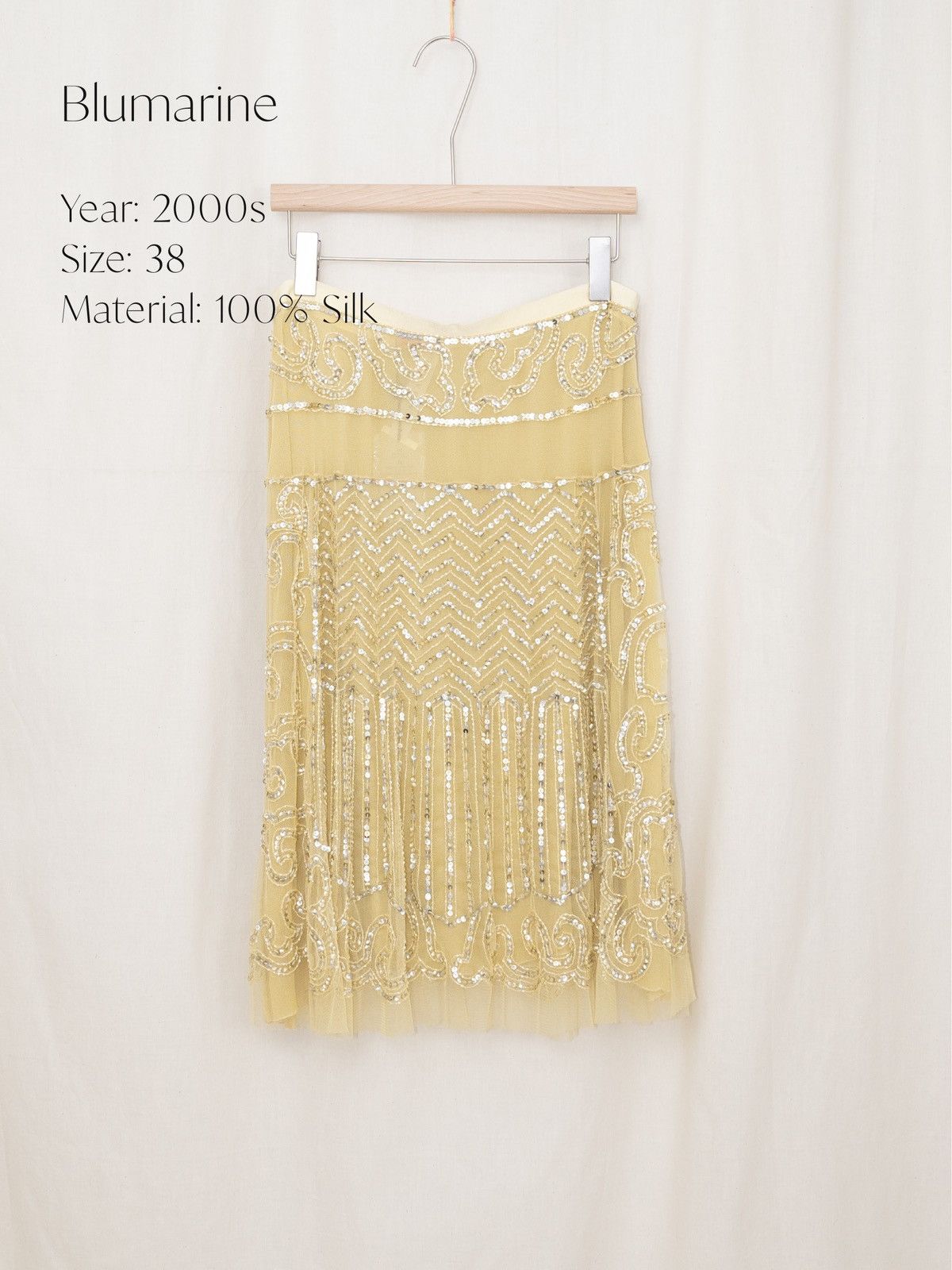 Blumarine Blumarine | Hand-Beaded Silk Skirt (Couture Line) Size 27" / US 4 / IT 40 - 1 Thumbnail