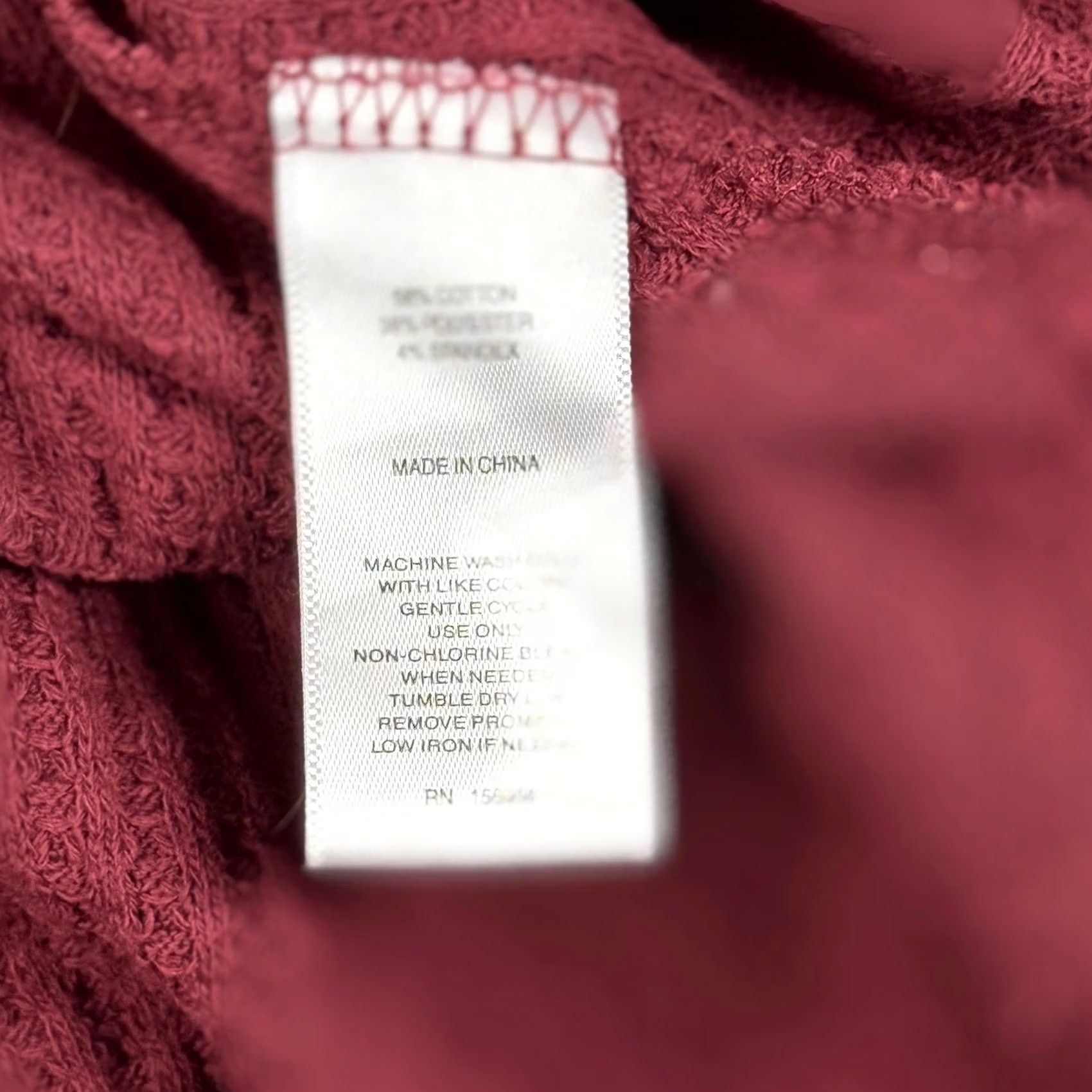 Vintage OSO Tunic Long Sleeve Burgundy Waffle Knit Ruffle Hem Relaxed Fit Casual Women M Medium Size M / US 6-8 / IT 42-44 - 4 Thumbnail