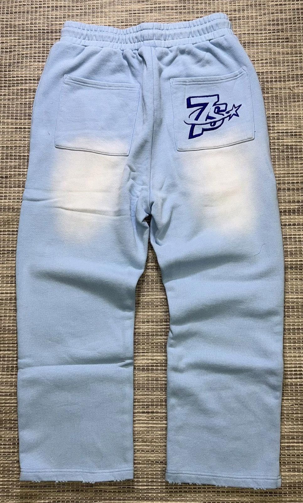 TRIPLE SEVENS Triple Sevens Blue Allstar Football Sweats Size US 36 / EU 52 - 2 Thumbnail