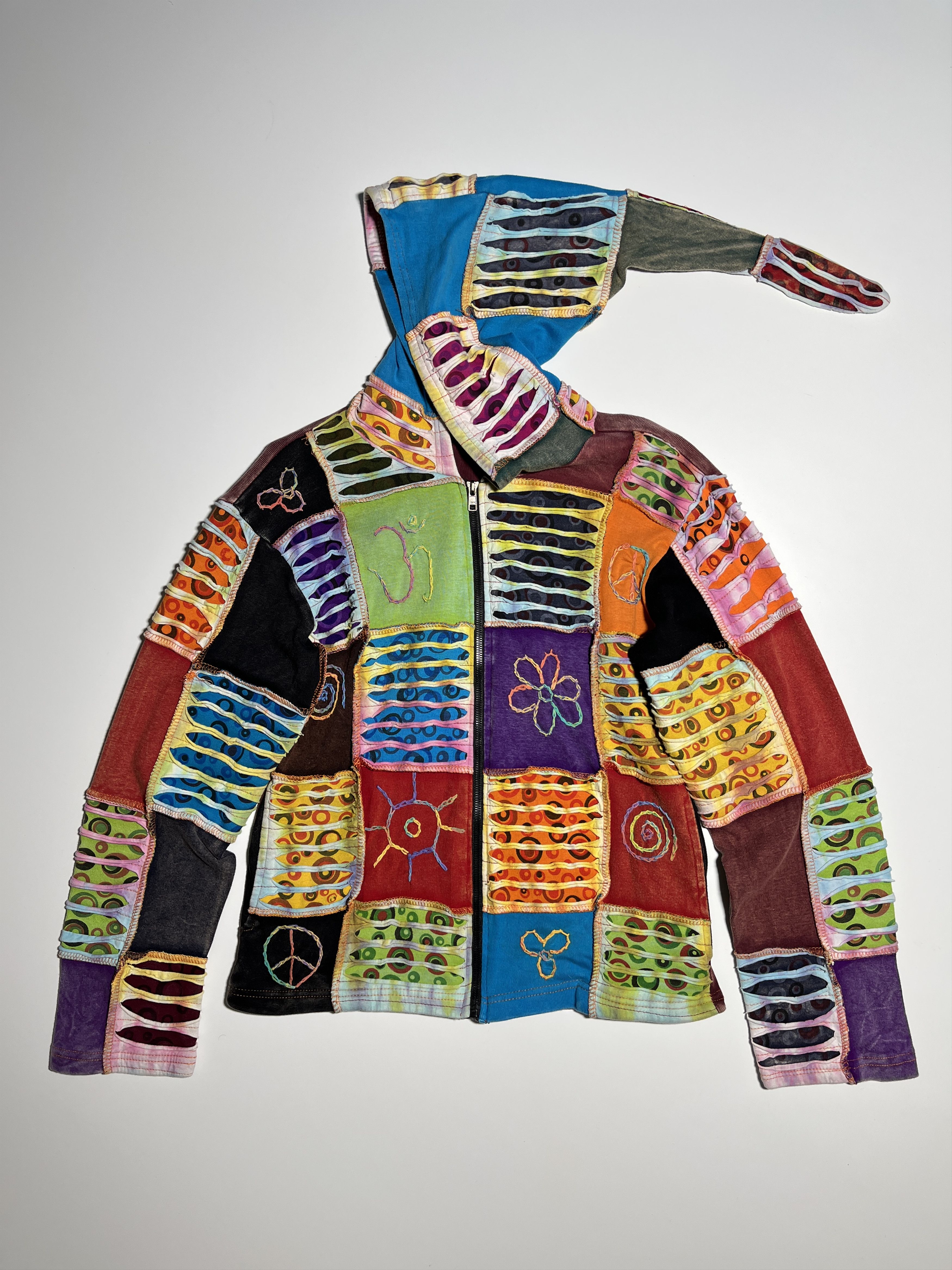 Vintage Vintage Women's Patchwork Nepal Hippie Zip Hoodie Size S / US 4 / IT 40 - 1 Thumbnail