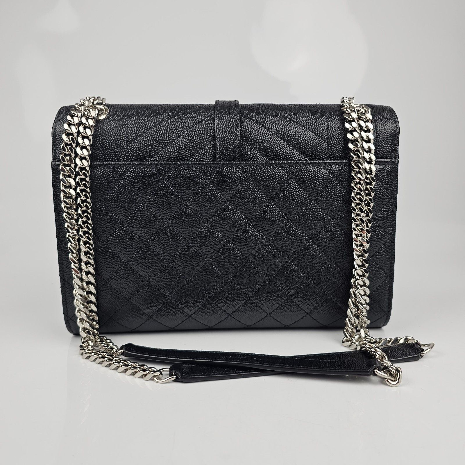 Saint Laurent Paris YSL Medium Envelope Black Leather Shoulder Bag New Size ONE SIZE - 7 Thumbnail