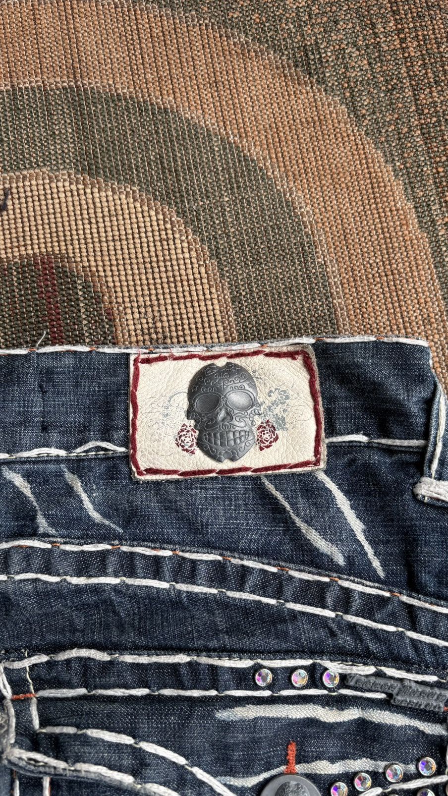 If Six Was Nine Archive Laguna Beach Denim Jeans Skull Size US 31 - 7 Thumbnail