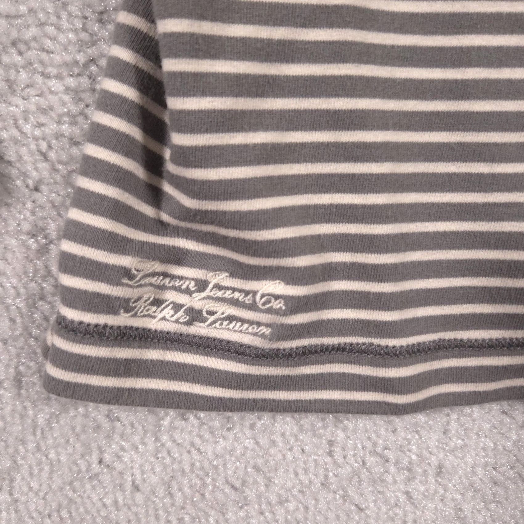 Ralph Lauren Lauren Ralph Lauren Shirt Womens Medium Gray Striped Raglan Long Sleeve Top Size M / US 6-8 / IT 42-44 - 4 Thumbnail