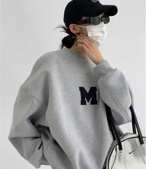 Japanese Brand Korean Pullover Print Thickened Sweatshirt Size ONE SIZE - 3 Thumbnail