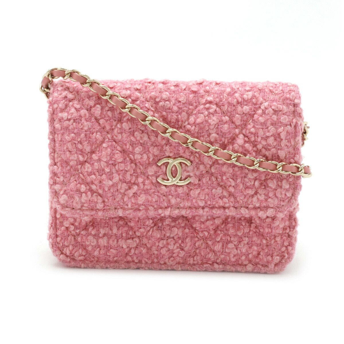 Chanel Chanel Matelasse Tweed Shoulder Bag Others Shoulder Bag in Pink, Women's