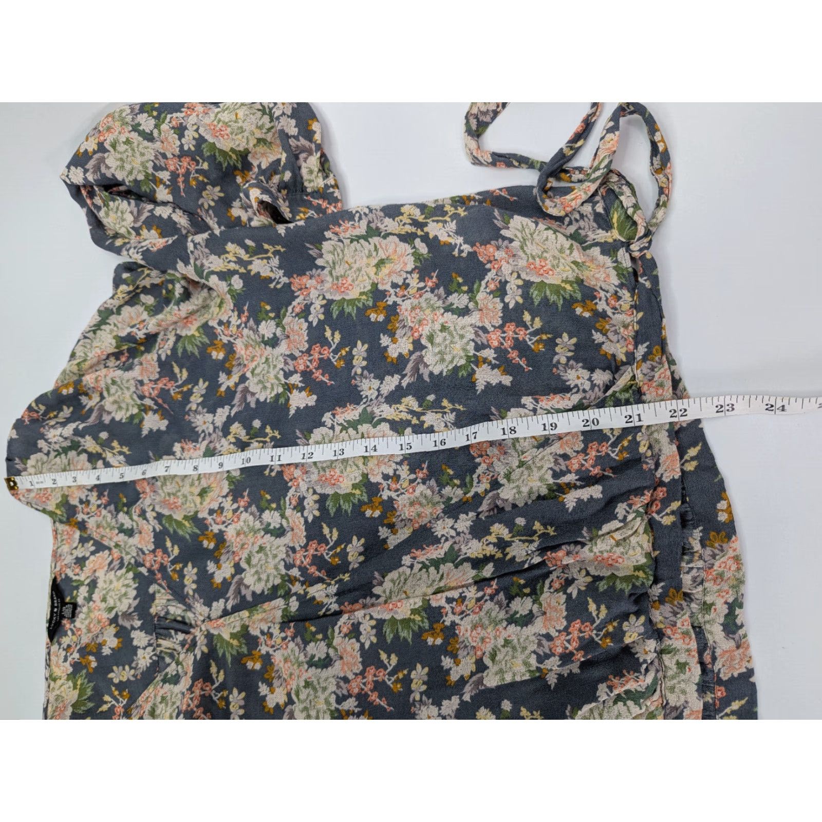Lucky Brand Lucky Brand Sawyer Wrap Blouse Top Women's L Floral V-Neck Chiffon Bow Bohemian 7WD41127 Size L / US 10 / IT 46 - 7 Thumbnail