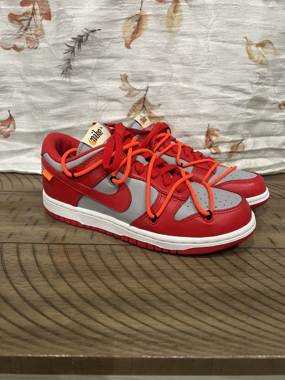 Nike × Off-White Off White Nike Dunk Low University Red Sz 4 2019 CT0856-600 Size US 5 / EU 37 - 1 Thumbnail