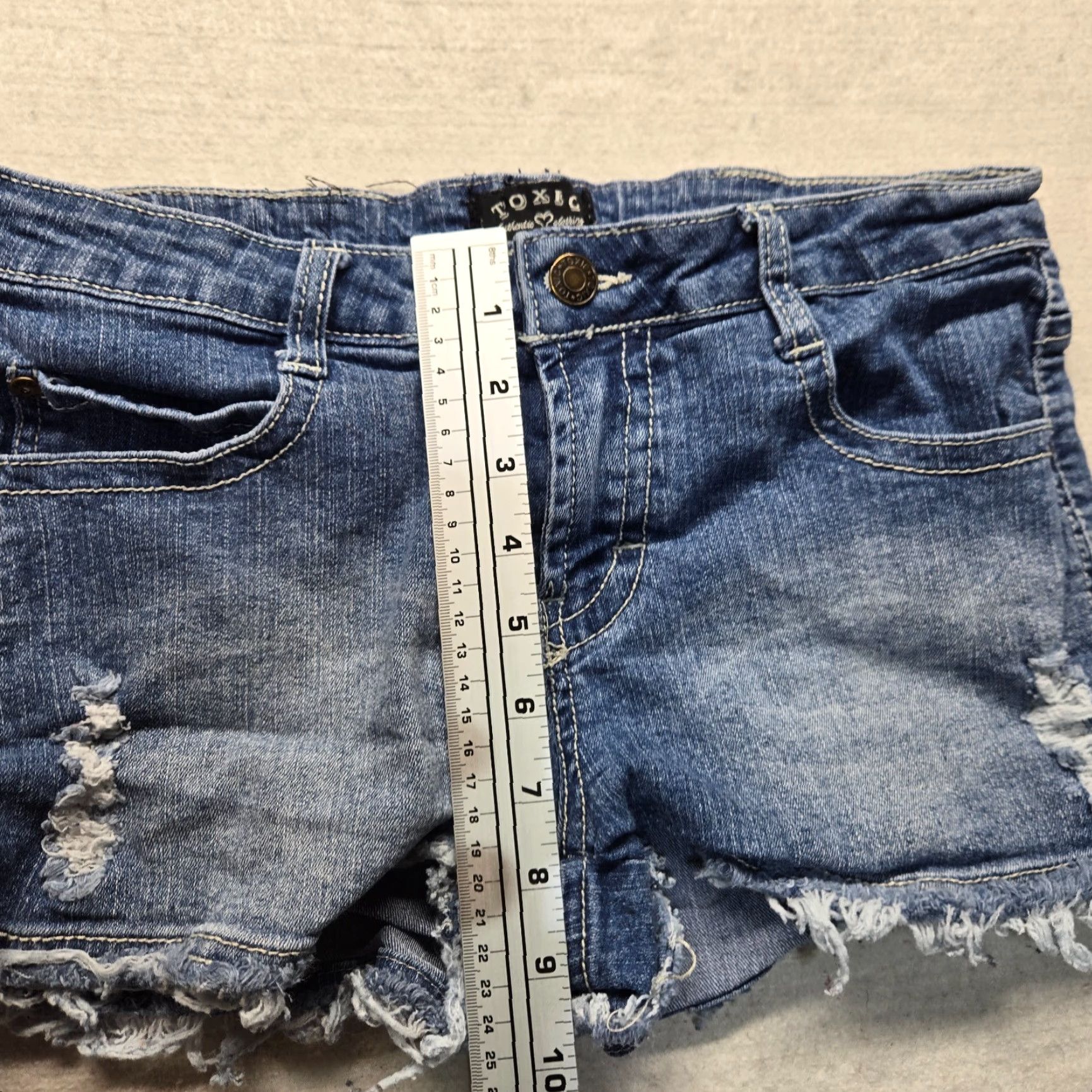 Denime Toxic Jeans Denim Shorts Cut-Off Adult Women's Size 11 Blue 5-Pocket Design Denim Size 32" / US 10 / IT 46 - 5 Thumbnail